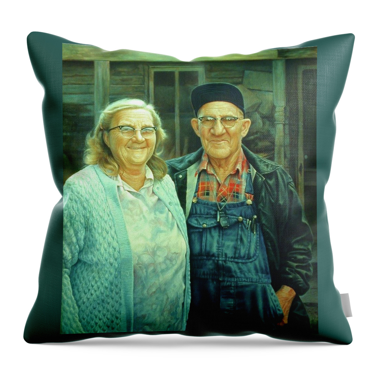 Man Throw Pillow featuring the painting Homer and Oki by Hans Droog