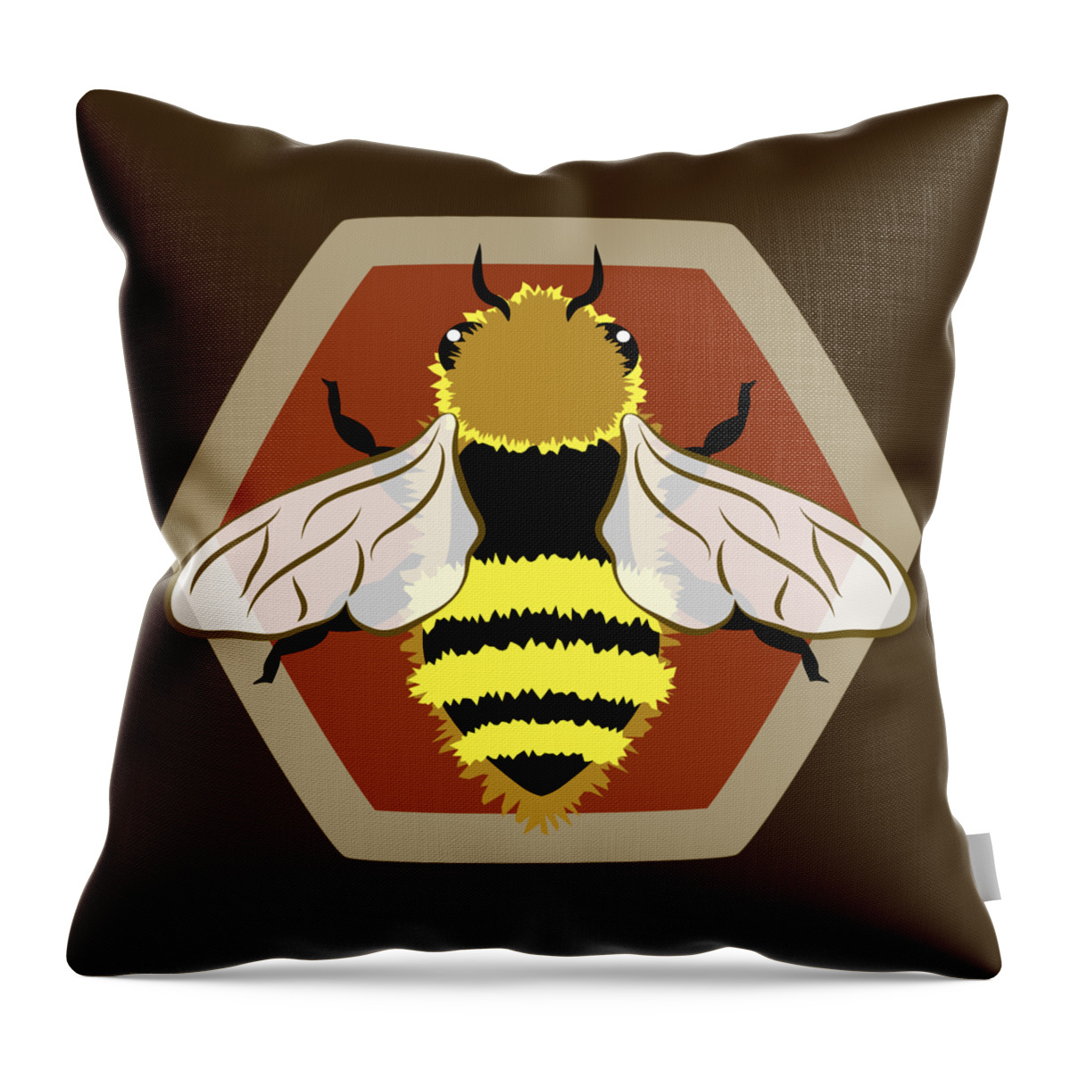 Animal Graphic Throw Pillow featuring the digital art Honey Bee Graphic by MM Anderson