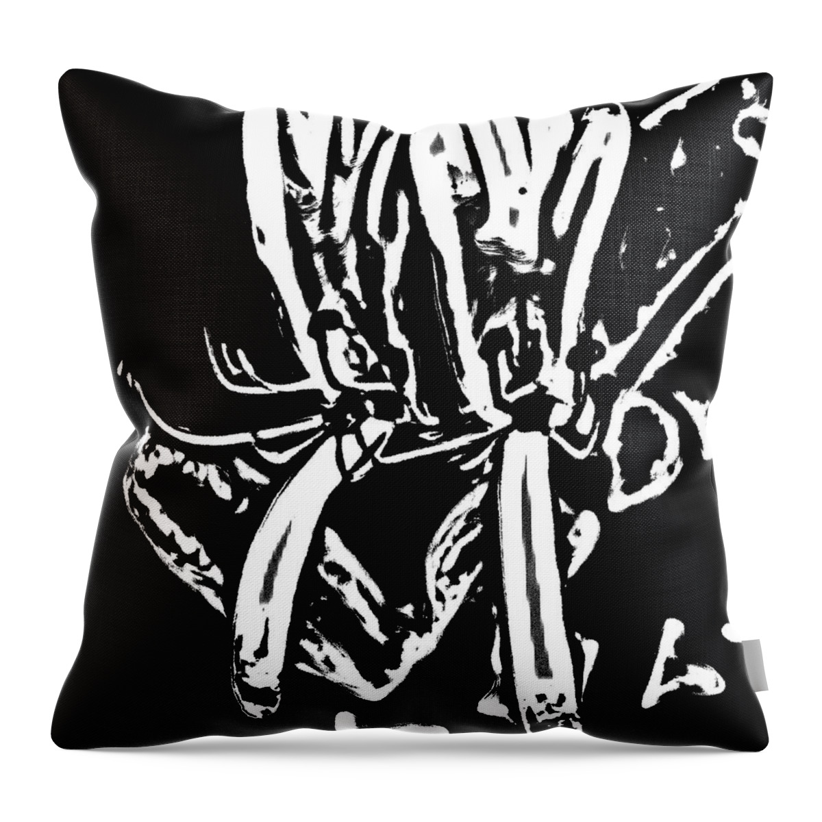 Honeysuckle Throw Pillow featuring the photograph Honeysuckle in Black and White by Gina O'Brien