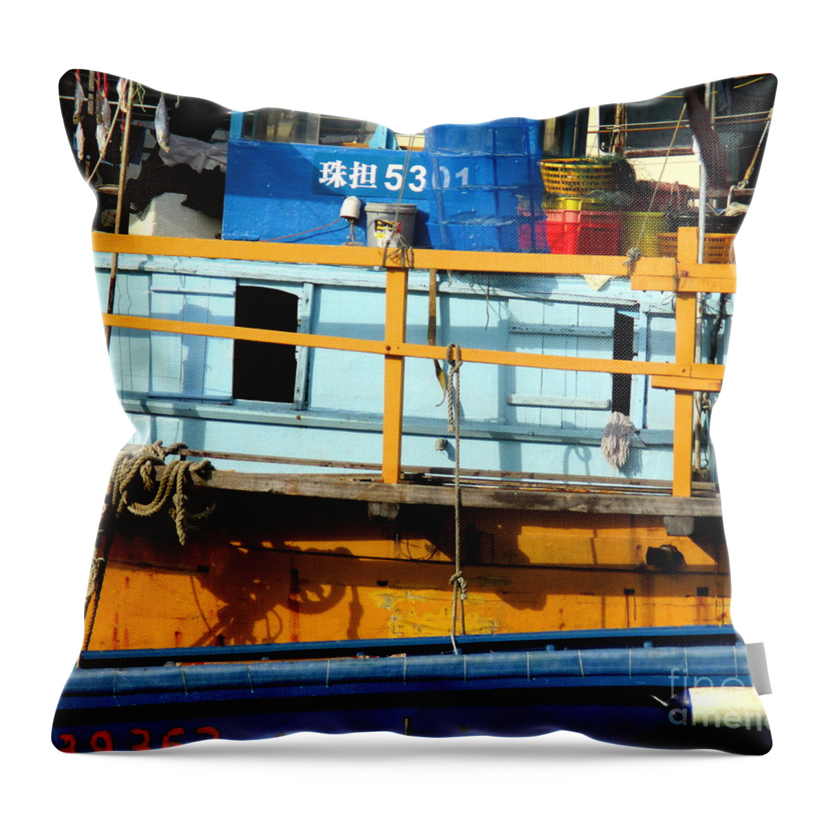Hong Kong Throw Pillow featuring the photograph Hong Kong Harbor 11 by Randall Weidner