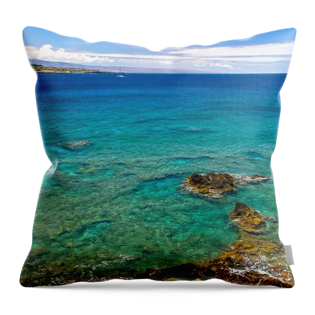 Hawaii Throw Pillow featuring the photograph Honolua Bay Maui by Waterdancer 