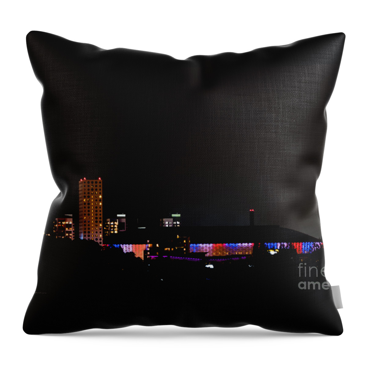 Friends Arena Throw Pillow featuring the photograph Honouring Friends by Torbjorn Swenelius