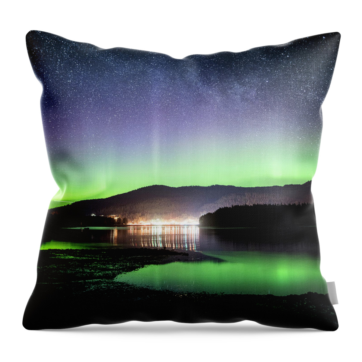 Alaska Throw Pillow featuring the photograph Hoonah Aurora by Ian Johnson