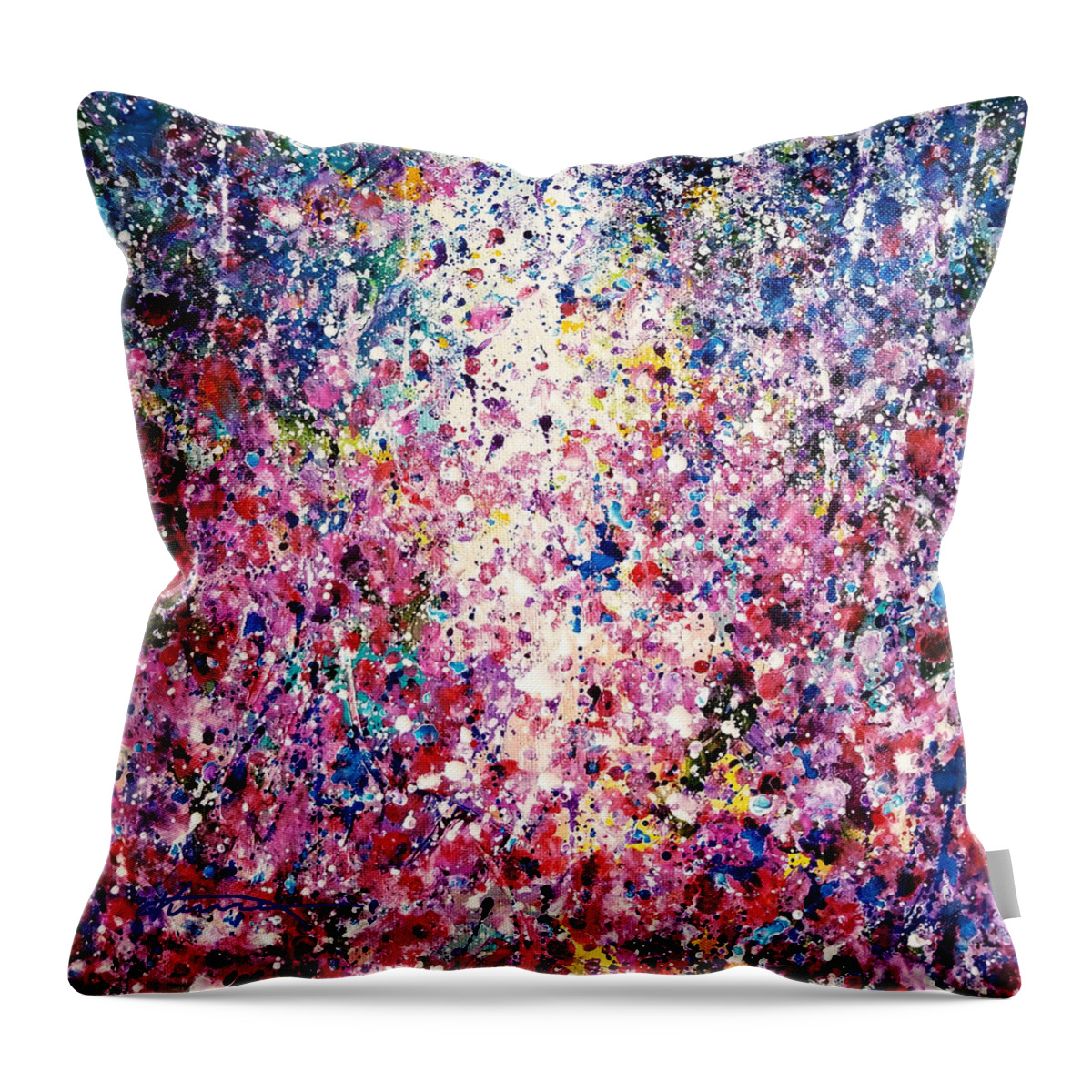 Abstract Throw Pillow featuring the painting Hope in the Storm by Kume Bryant