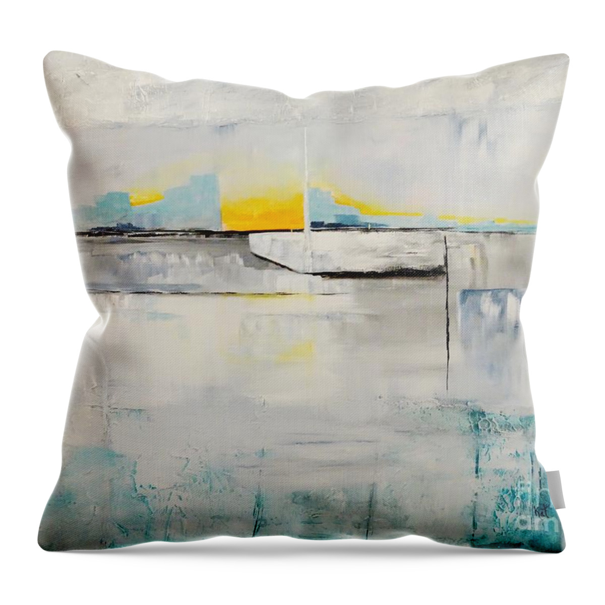 Horizon Throw Pillow featuring the painting Horizon by Kat McClure