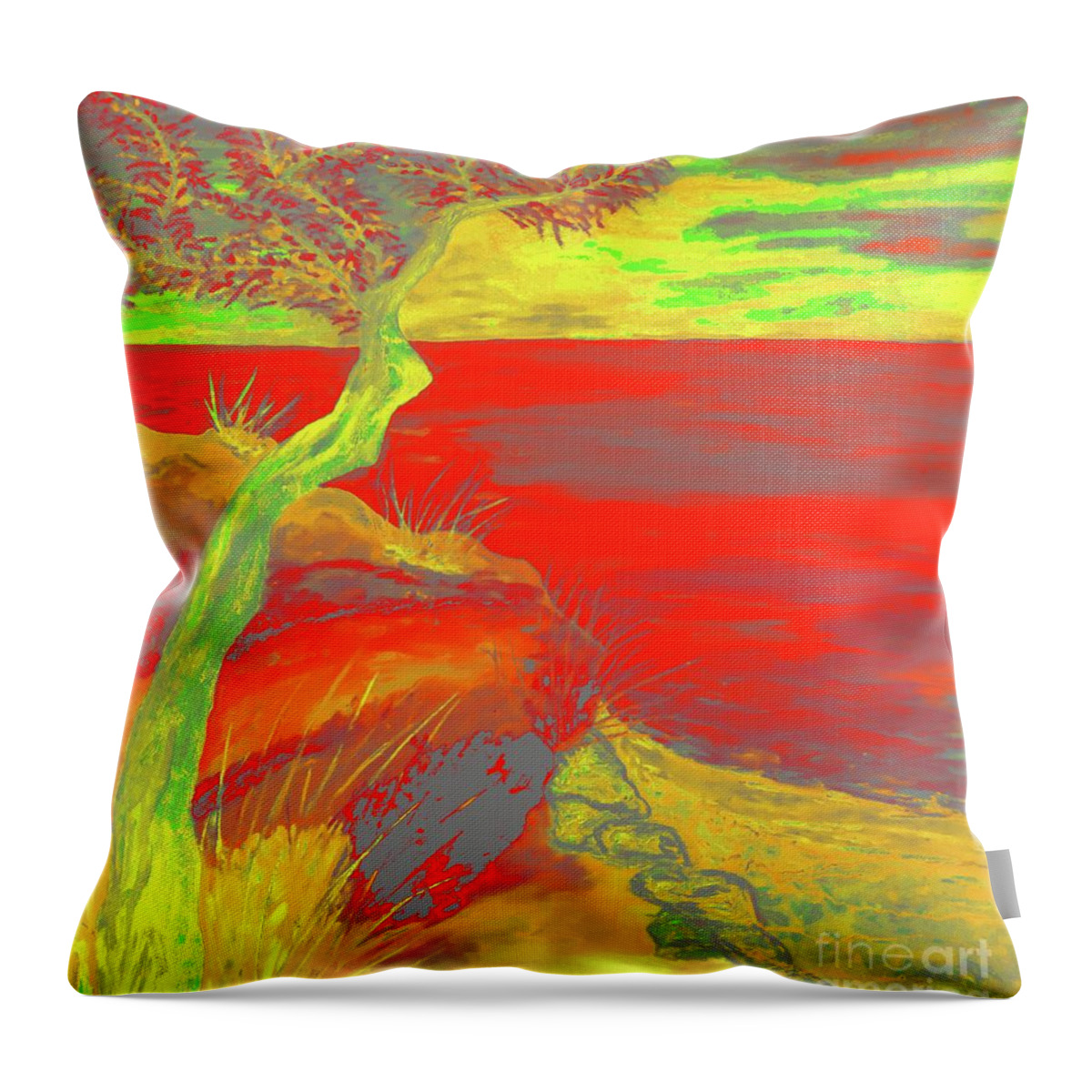Loredana Messina Throw Pillow featuring the painting Horizon by Loredana Messina