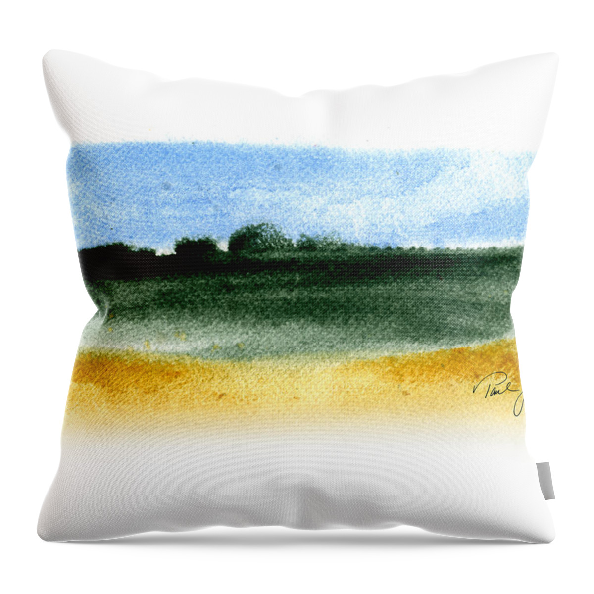Landscape Throw Pillow featuring the painting Horizon by Paul Gaj