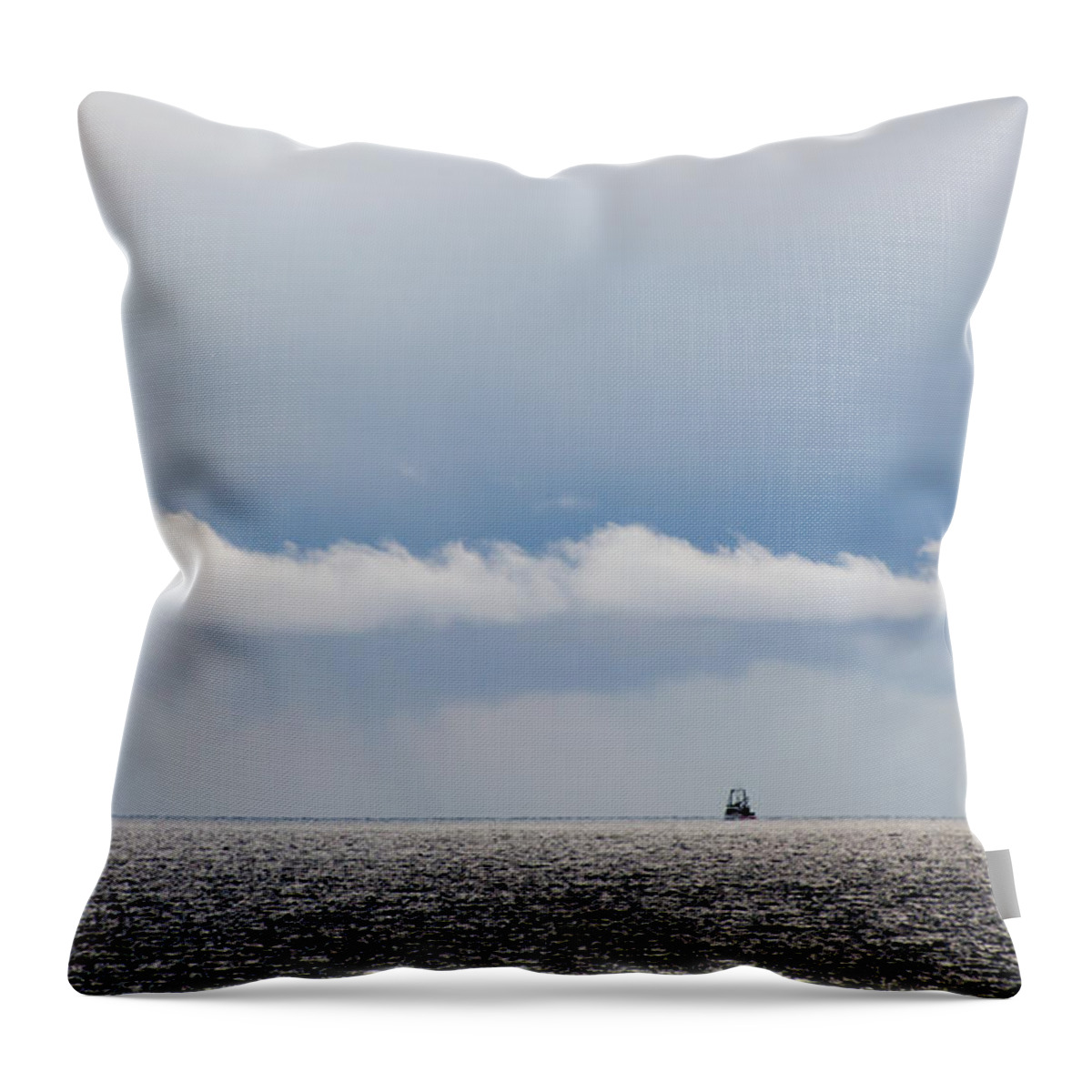 Blue Throw Pillow featuring the photograph Horizontal Blues by Kathy Paynter