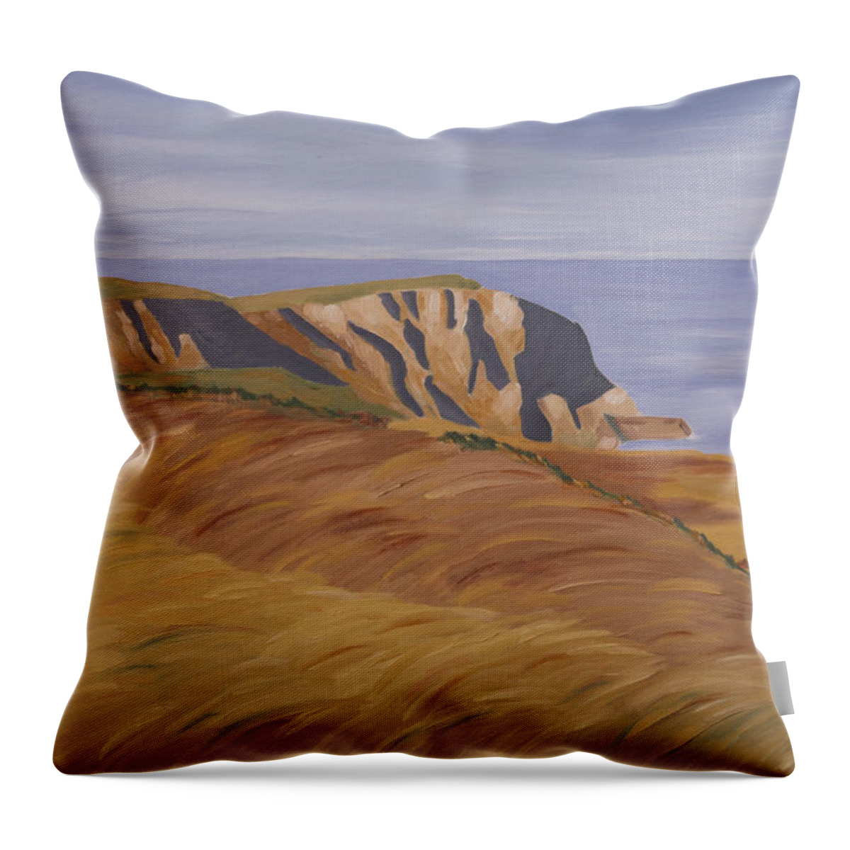 Ireland Throw Pillow featuring the painting Horn Head by John Farley