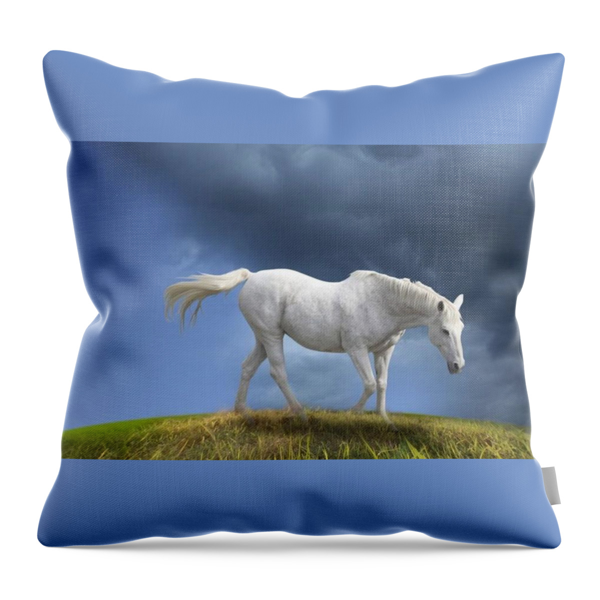 Horse Throw Pillow featuring the digital art Horse by Super Lovely
