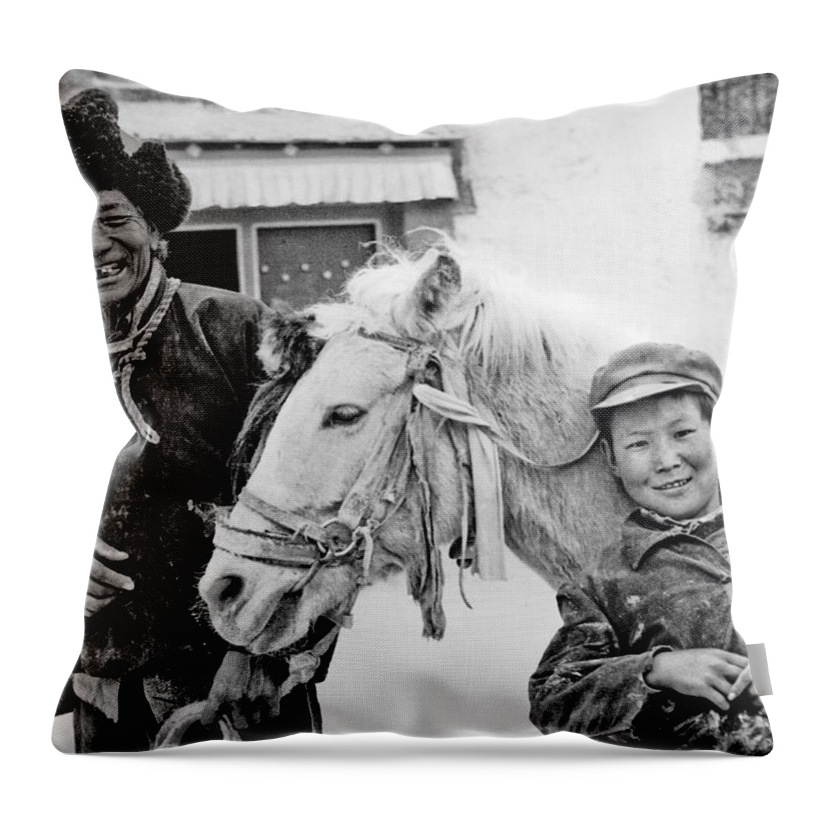 Asia Throw Pillow featuring the photograph Horse with a Heart by Neil Pankler