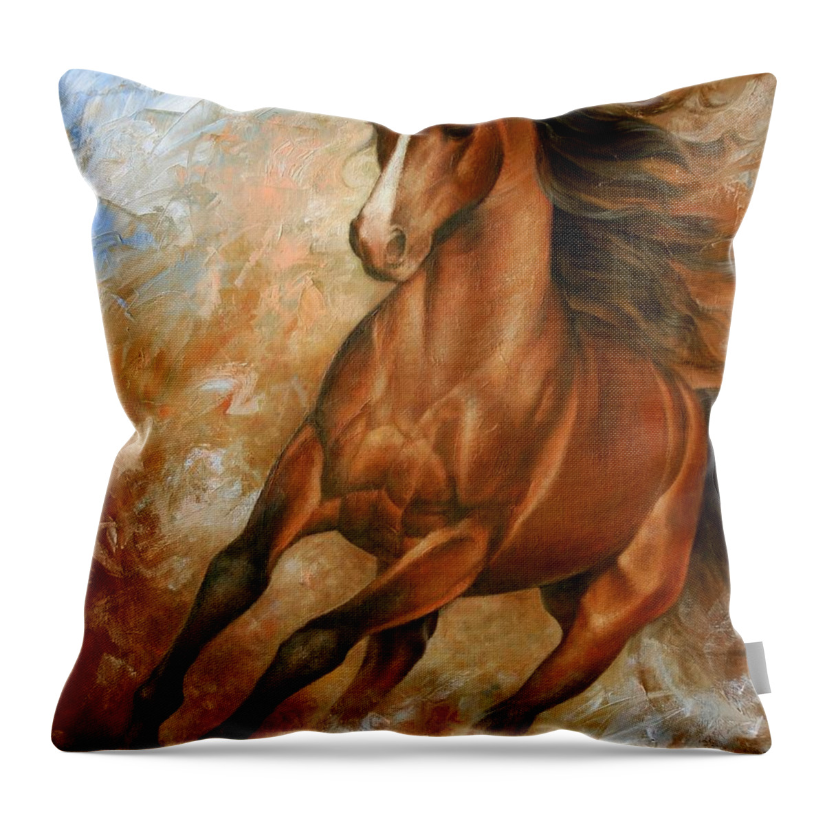 Horse Throw Pillow featuring the painting Horse1 by Arthur Braginsky