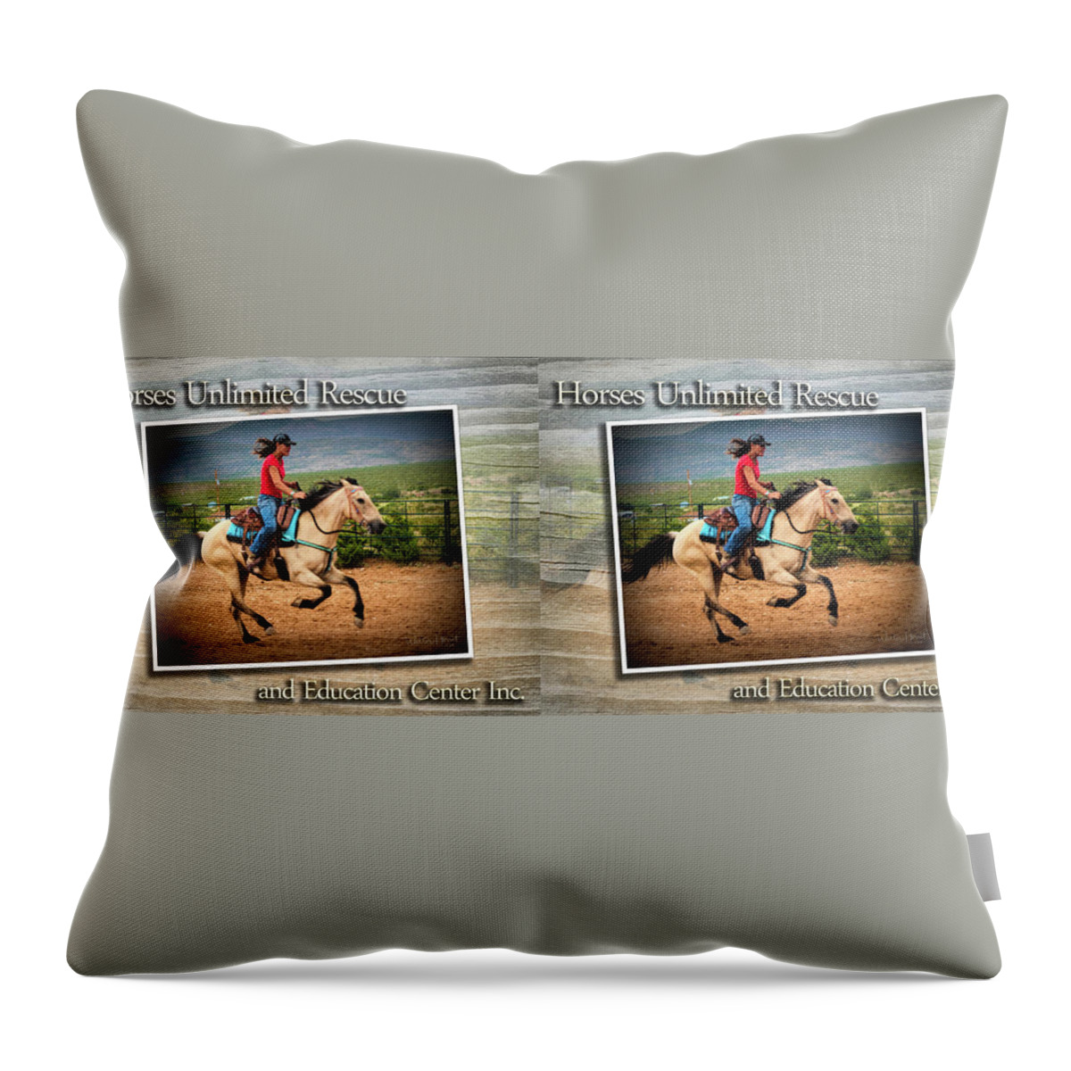 Coffee Mugs Throw Pillow featuring the digital art Horses Unlimited Coffee Mugs #1 by Walter Herrit