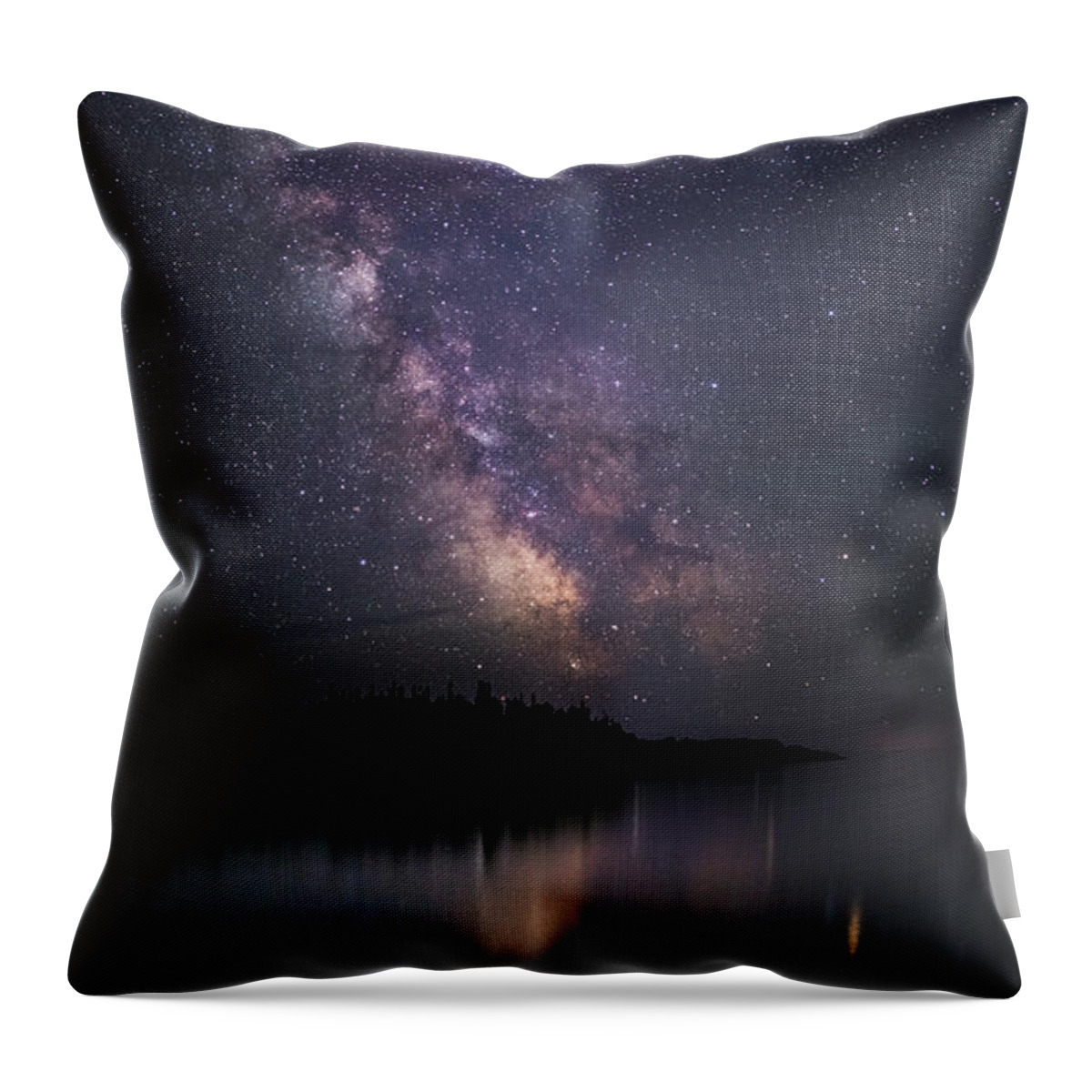 Astrophotography Throw Pillow featuring the photograph Horseshoe Beach Milky Way Pano by Jakub Sisak