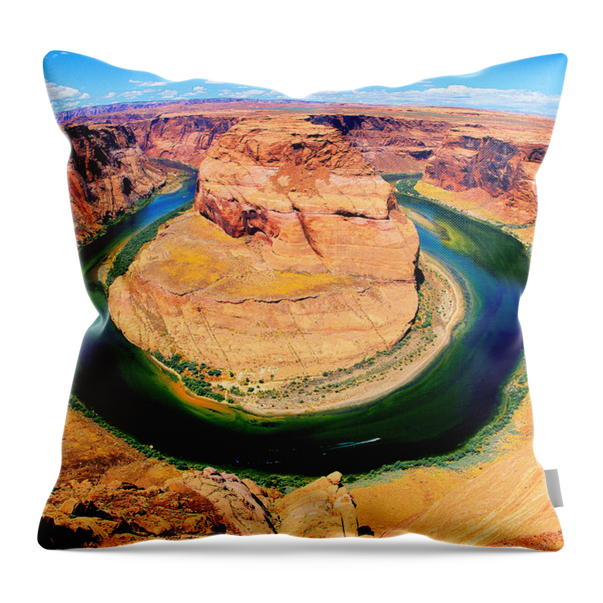 Arizona Landscape Throw Pillow featuring the photograph Horseshoe Bend by Frank Houck