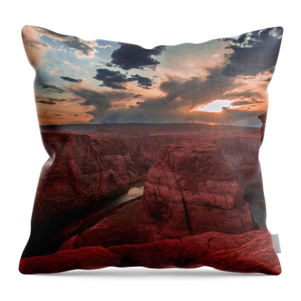 Arizona Throw Pillow featuring the photograph Horseshoe Bend Sunset by Tim Bryan