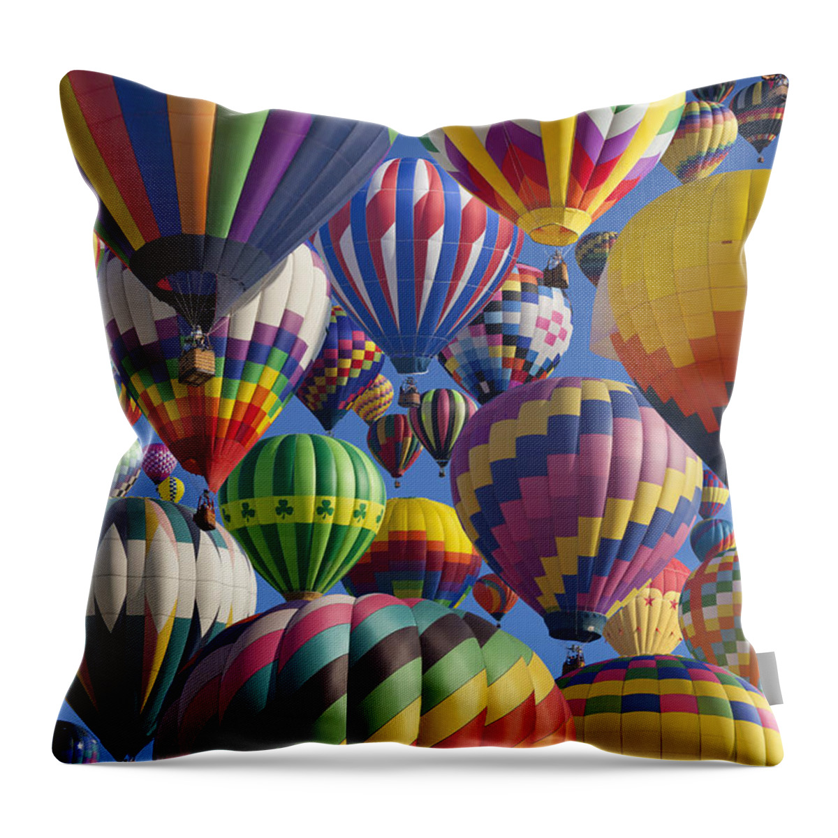 Hot Air Balloon Throw Pillow featuring the photograph Hot Air Ballooning 3 by Anthony Totah