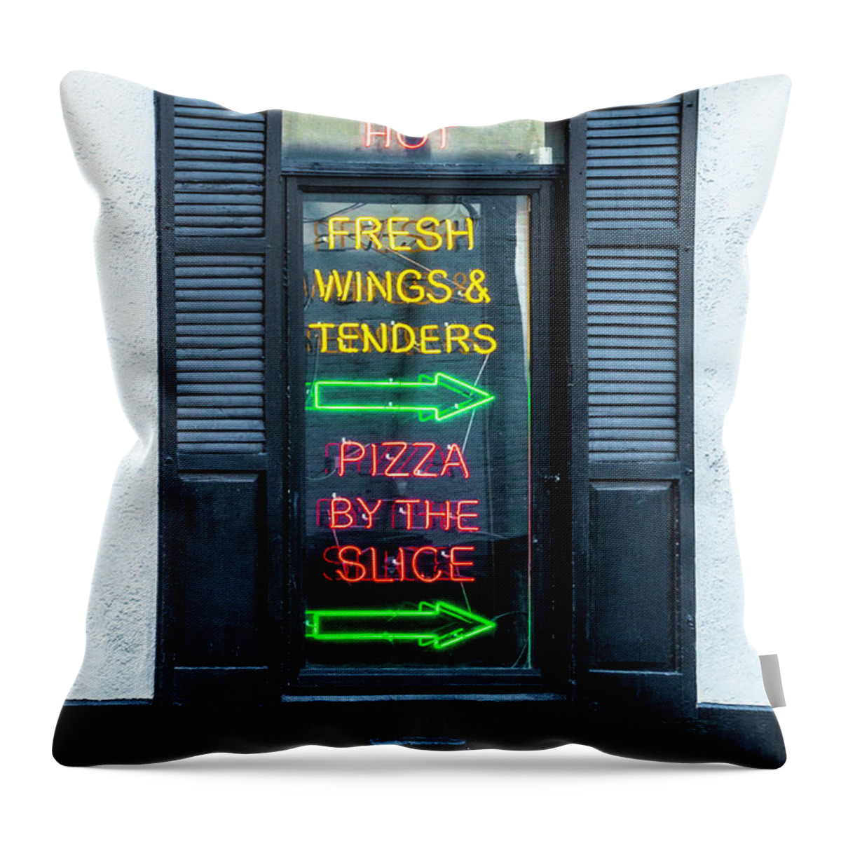 Neon Throw Pillow featuring the photograph Hot And Fresh This Way by Frances Ann Hattier
