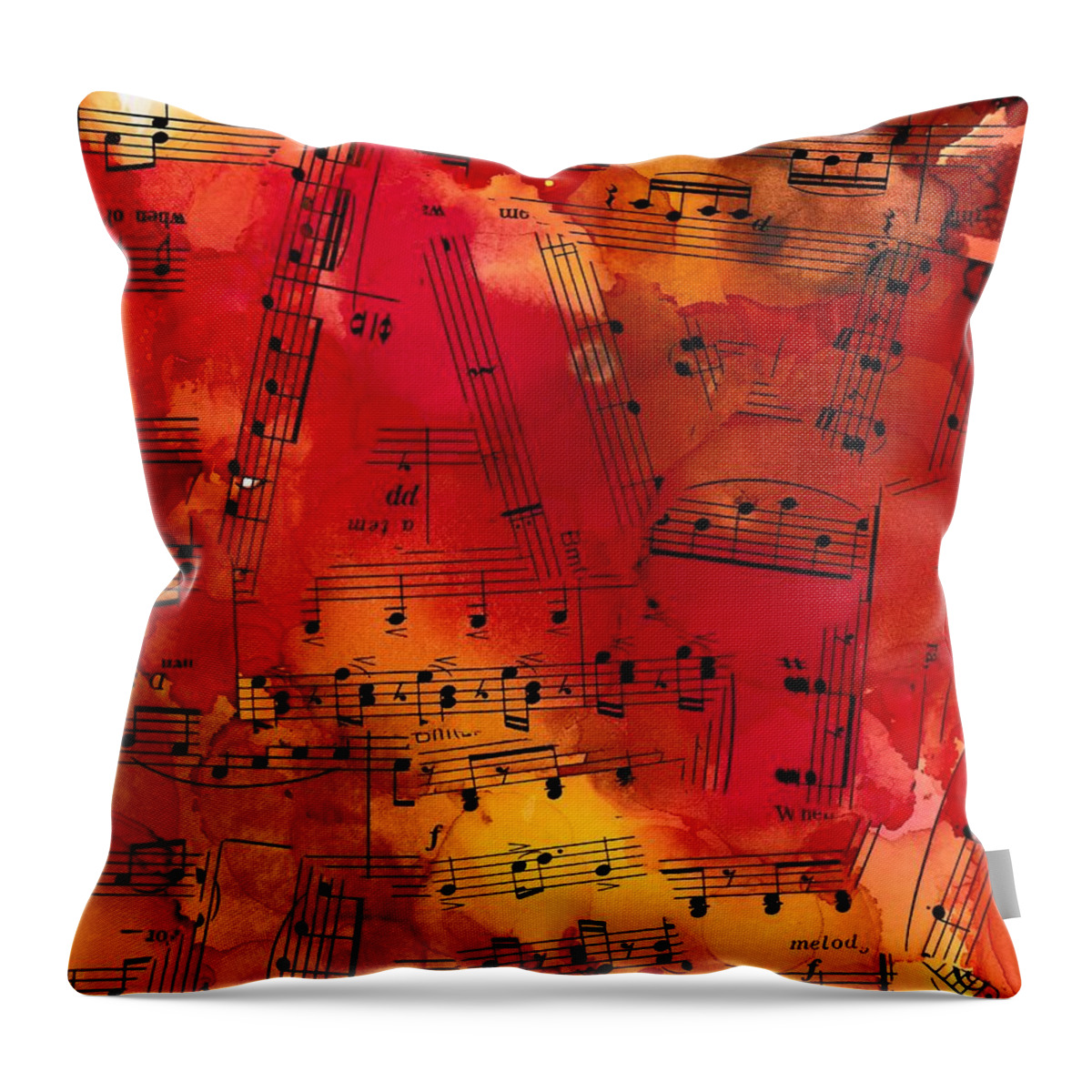 Abstract Throw Pillow featuring the painting Hot Jazz by Louise Adams