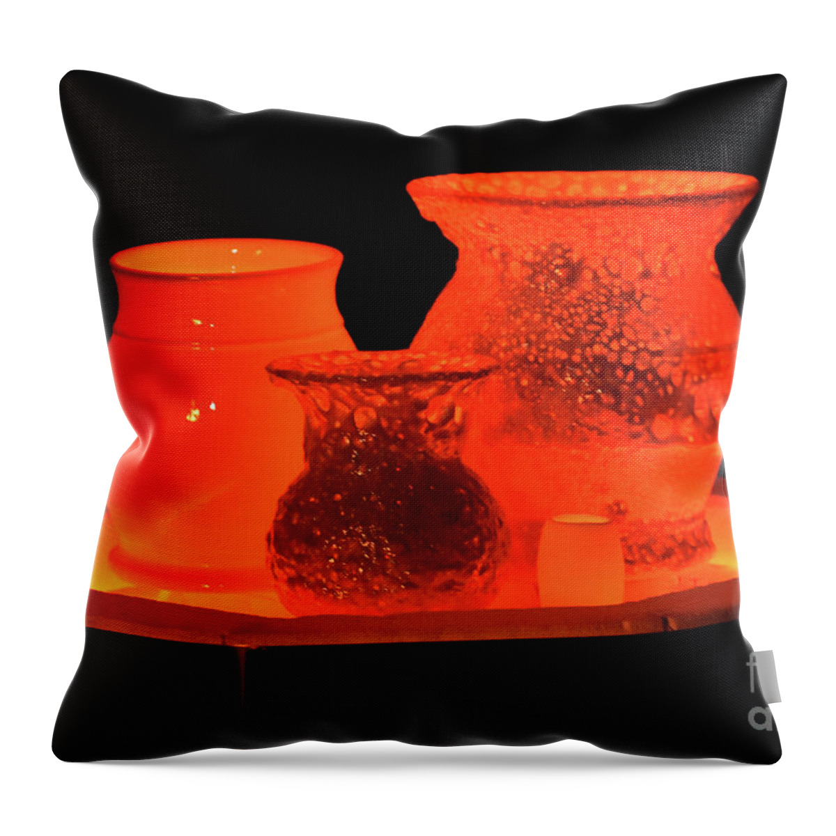 Intense Throw Pillow featuring the photograph Hot Pots by Skip Willits