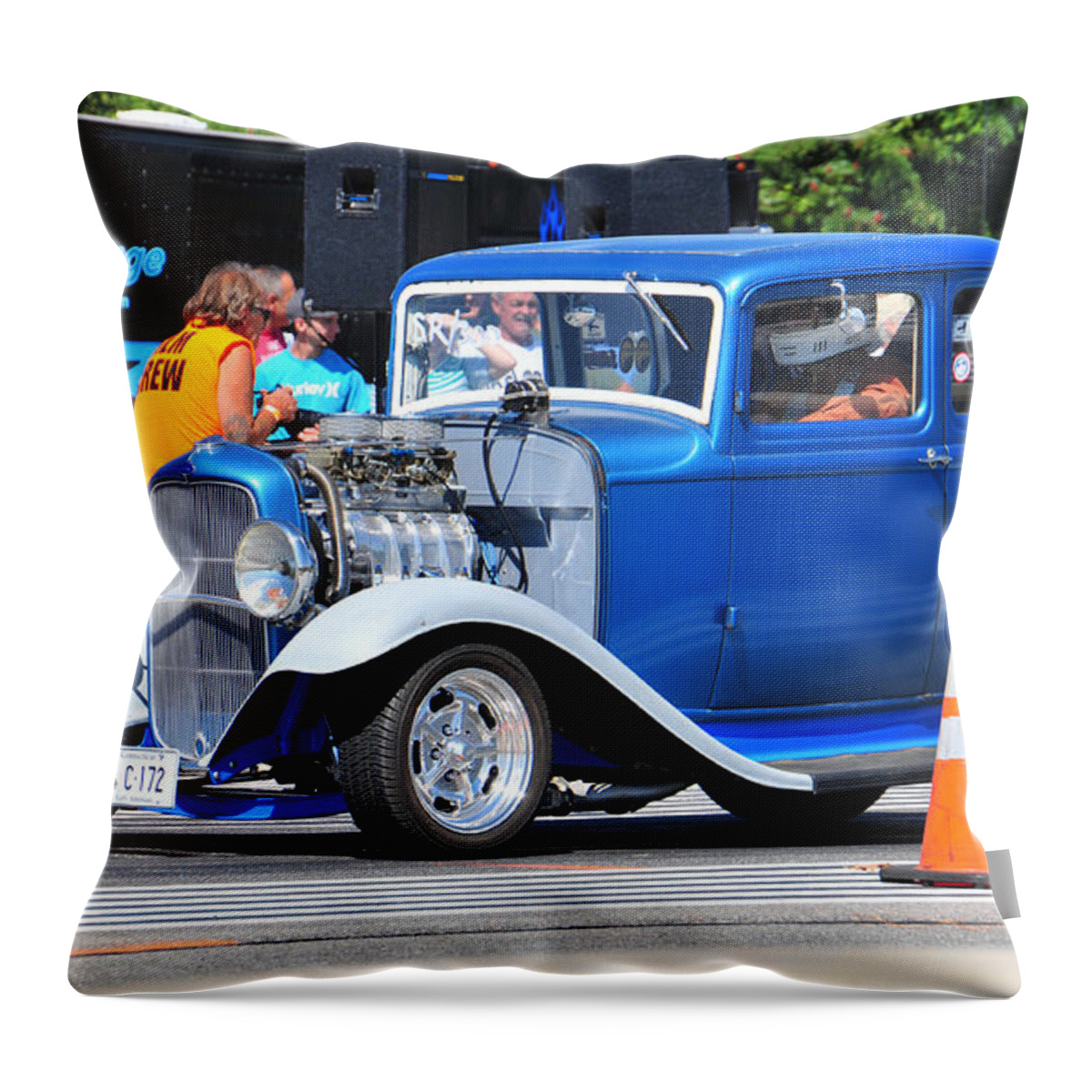 Drag Throw Pillow featuring the photograph Hot Rod Dragster by Mike Martin