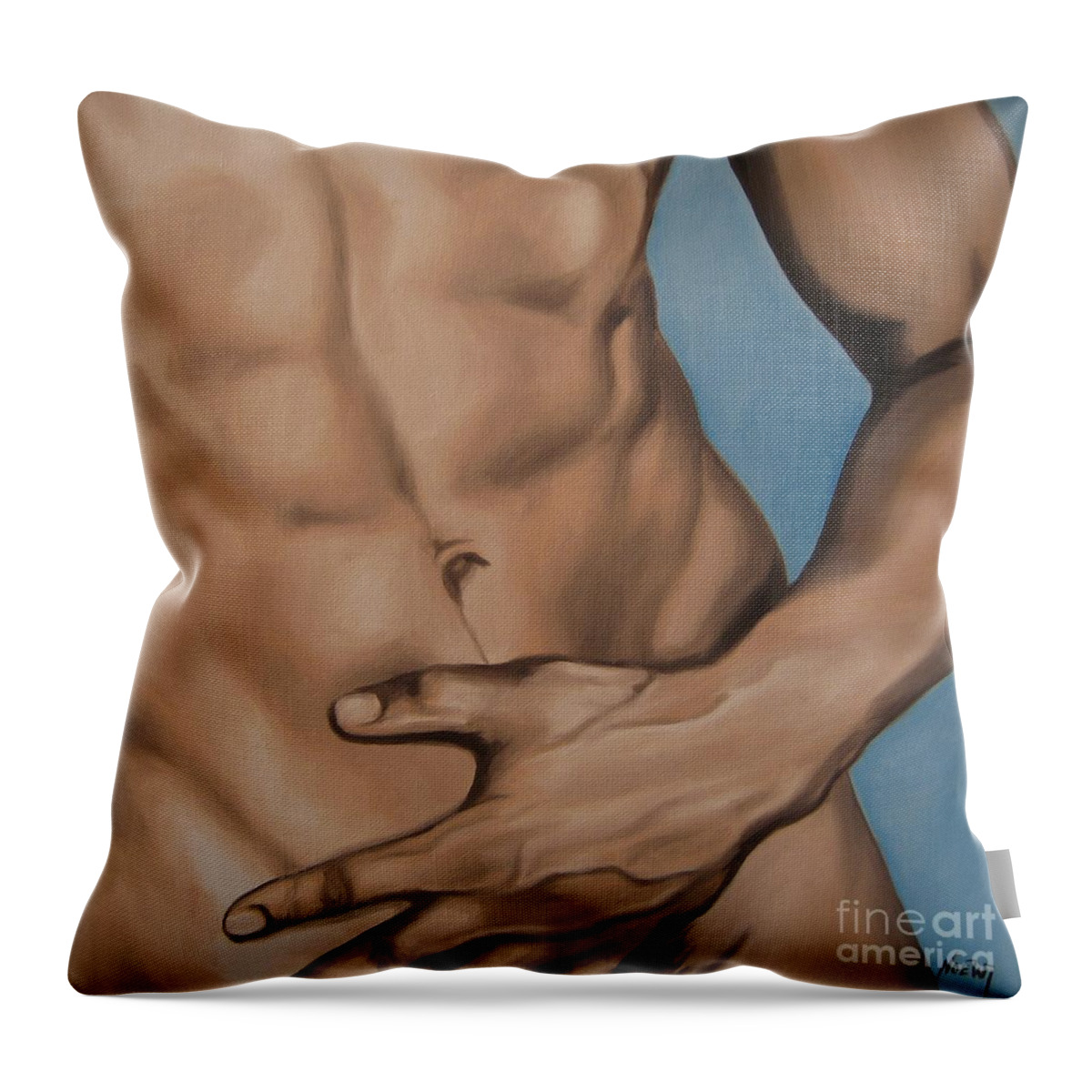Noewi Throw Pillow featuring the painting Hot Touch by Jindra Noewi