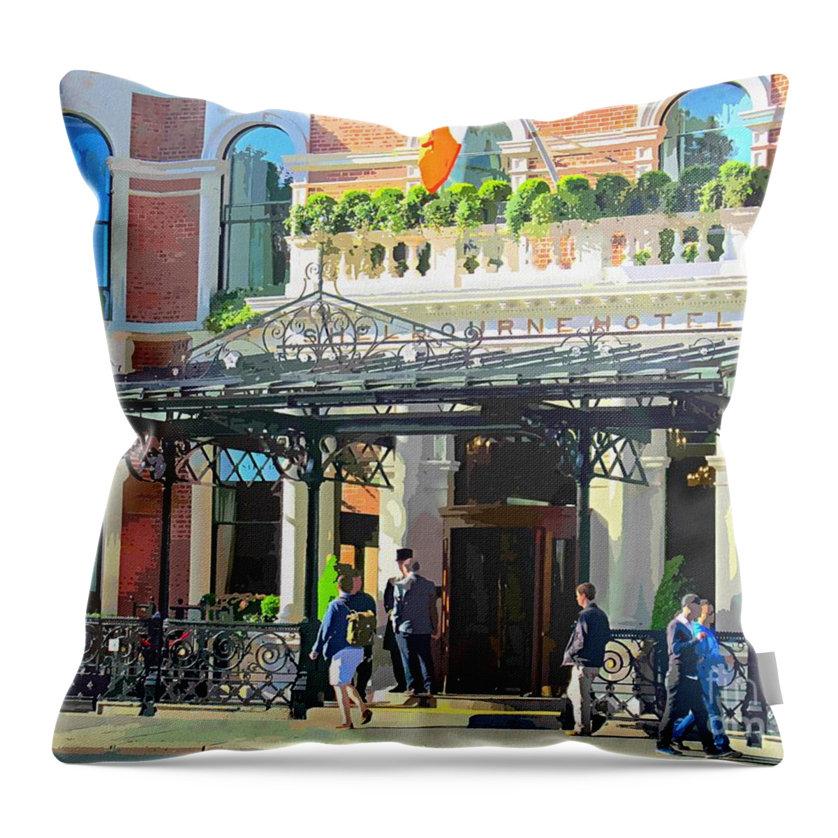 Hotel Shelbourne Throw Pillow featuring the photograph Our wedding at Shelbourne hotel dublin city ireland, summer 2016wall art by Mary Cahalan Lee - aka PIXI