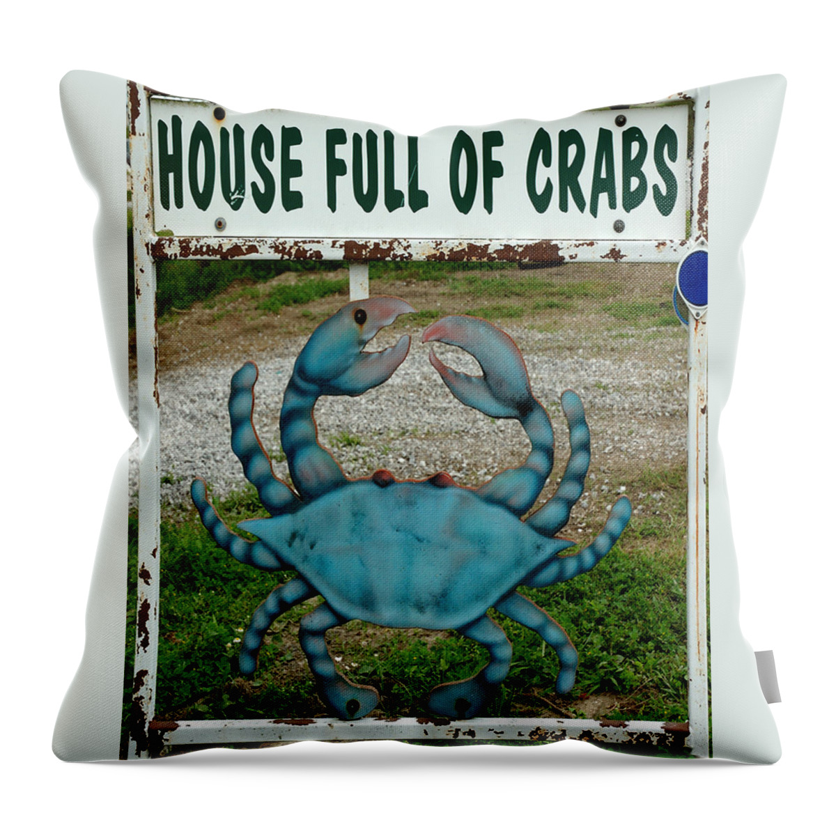 Color Photograph Throw Pillow featuring the photograph House Full of Crabs by Dan Albright