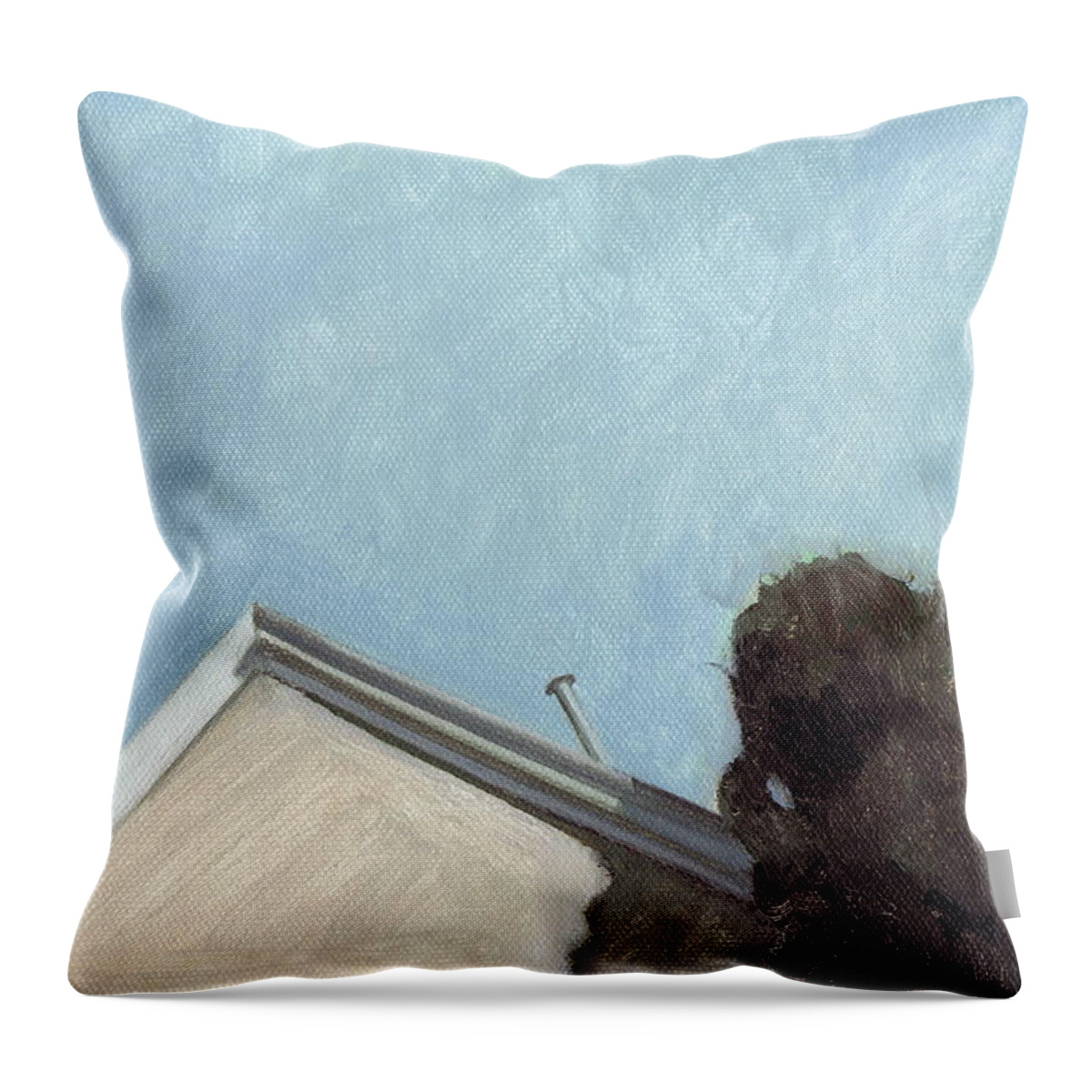 House In Santa Fe Throw Pillow featuring the painting House in Santa Fe by Kazumi Whitemoon