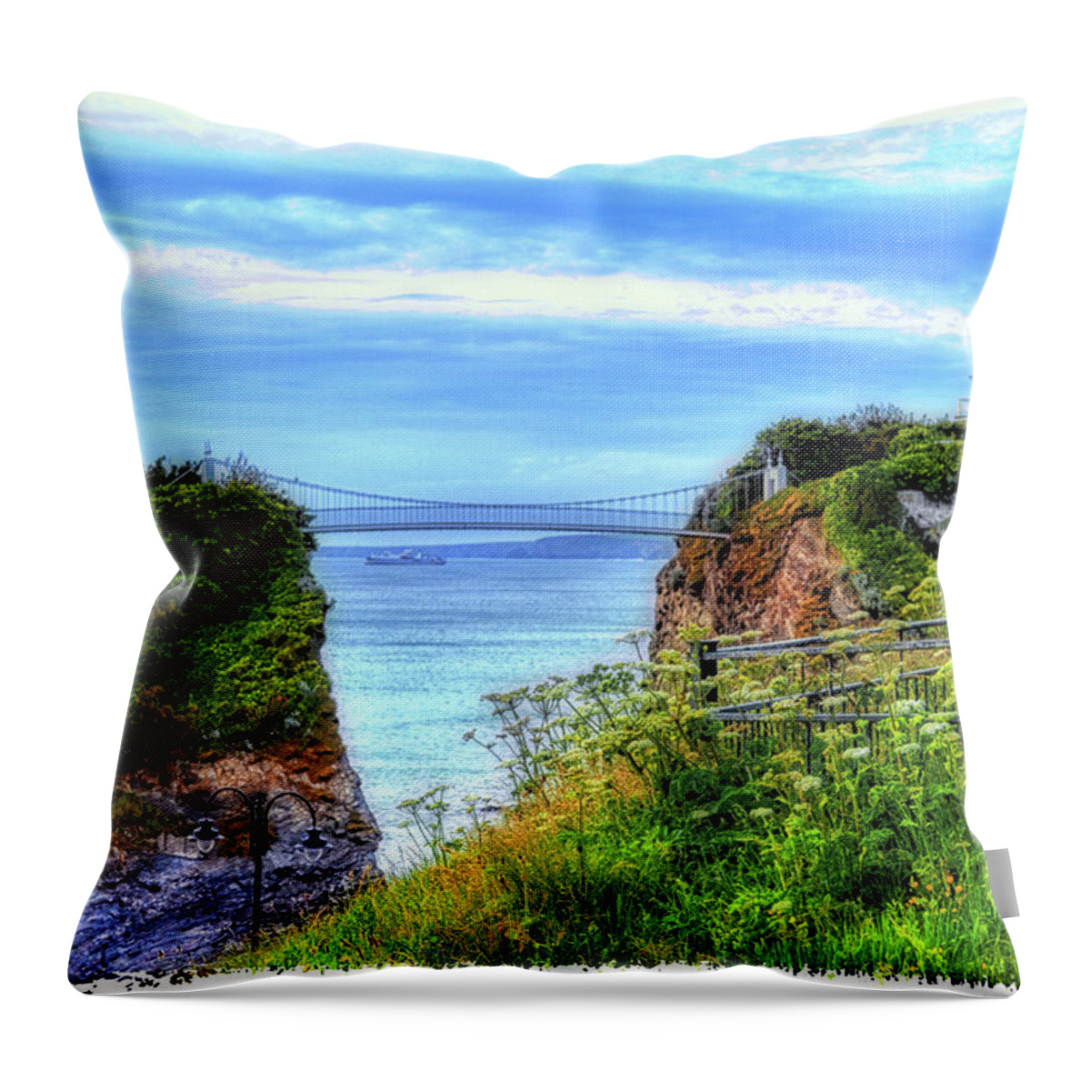 Home Throw Pillow featuring the photograph House In The Sea by Pennie McCracken