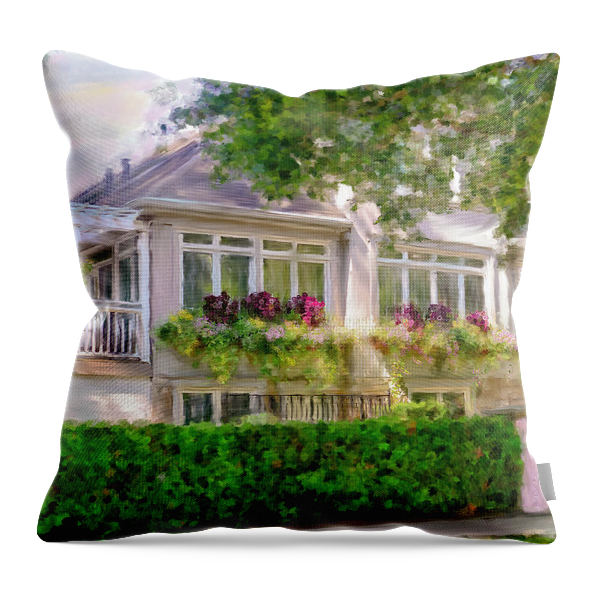 Niagara On The Lake Throw Pillow featuring the photograph House on the Lake by Mary Timman