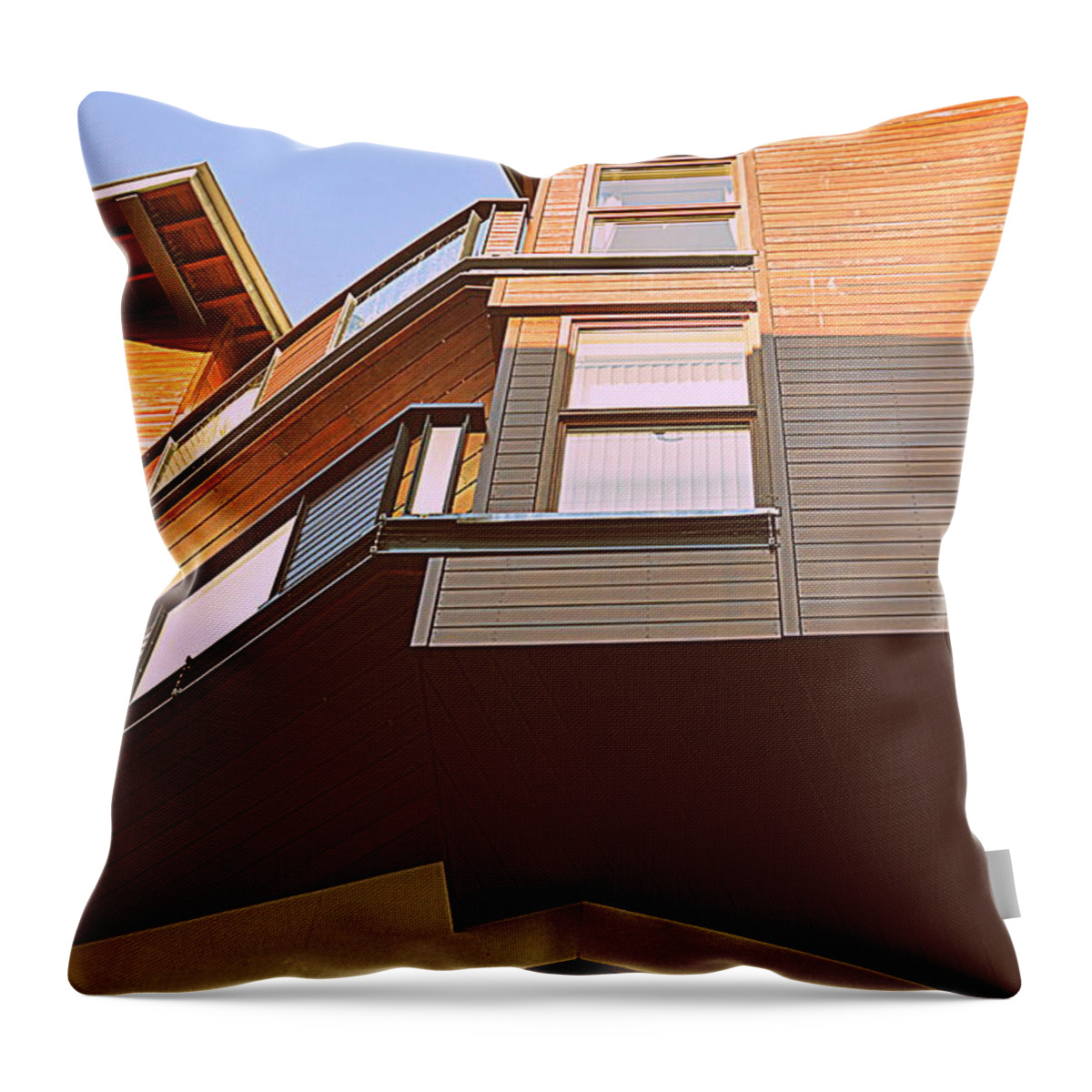 Flats Throw Pillow featuring the photograph Houses in the Sky by Andy Thompson