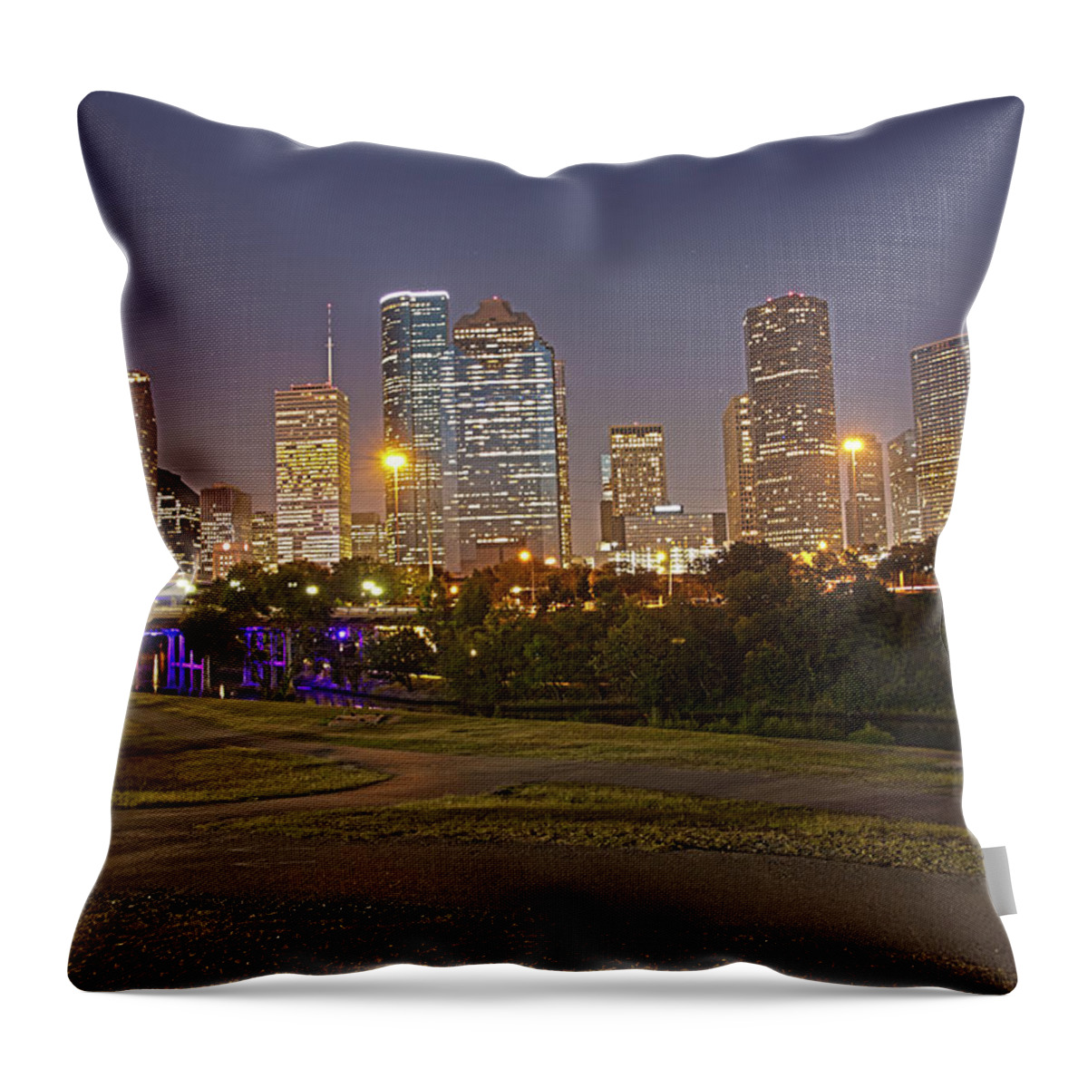 Cityscapes Throw Pillow featuring the photograph Houston Cityscape1 by James Woody