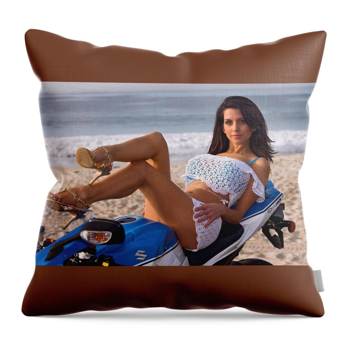 Girl Throw Pillow featuring the photograph How about those legs? by Lawrence Christopher