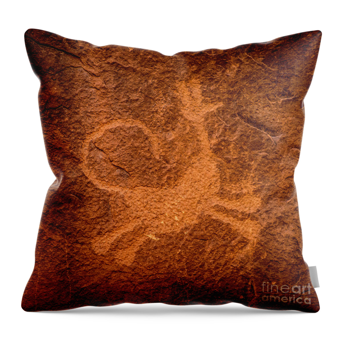 Coyote Throw Pillow featuring the photograph Howling Coyote Petroglyph - Moab - Utah by Gary Whitton