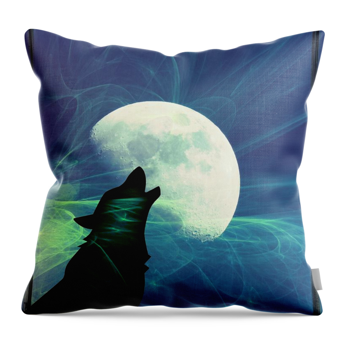 Wolf Throw Pillow featuring the photograph Howling Moon by Amanda Eberly