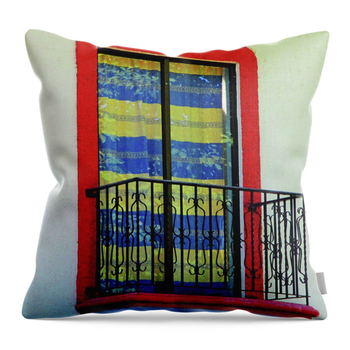 Huatulco Throw Pillow featuring the photograph Huatulco Window 3 by Randall Weidner