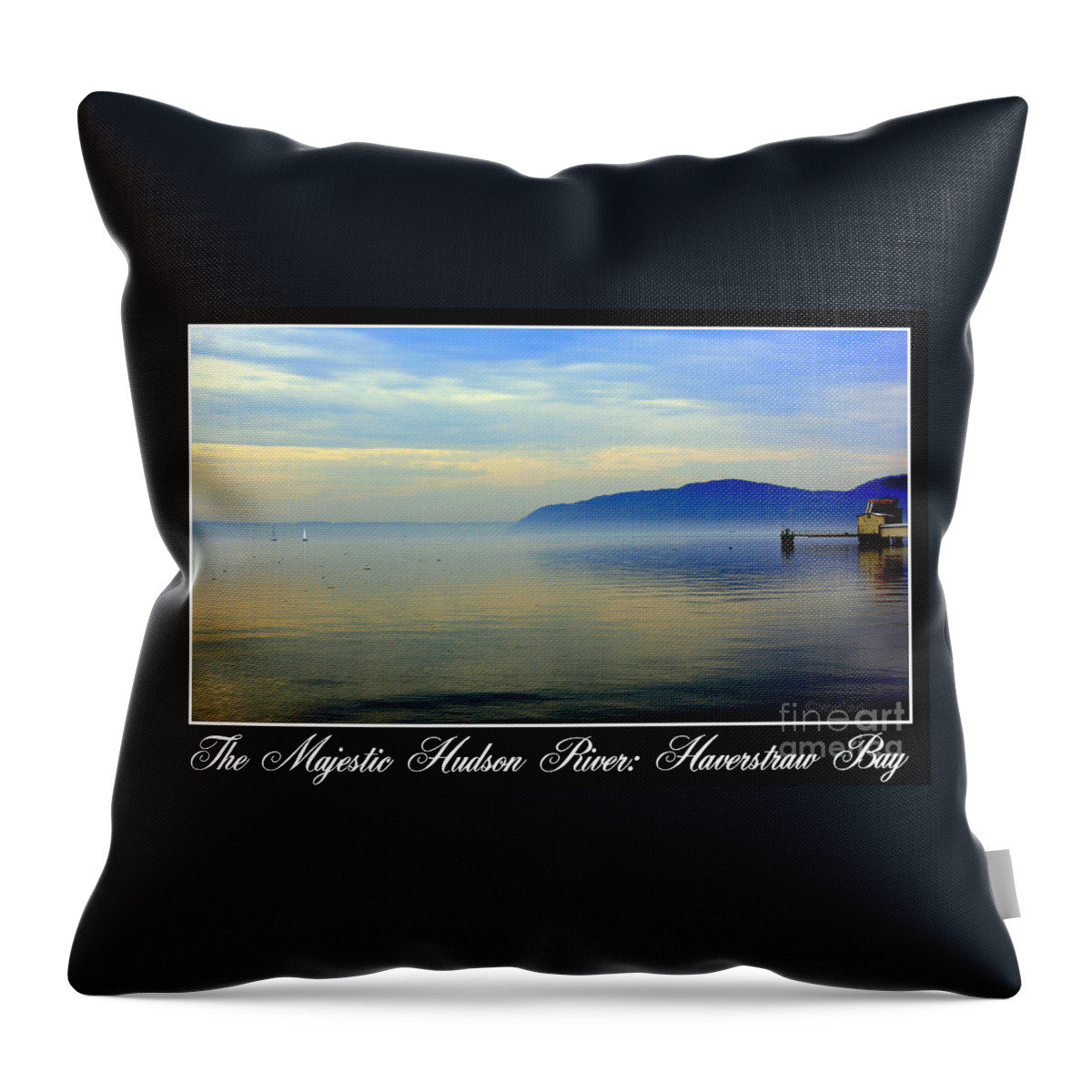 Poster Throw Pillow featuring the photograph Hudson River Haverstraw Bay by Poster by Irene Czys