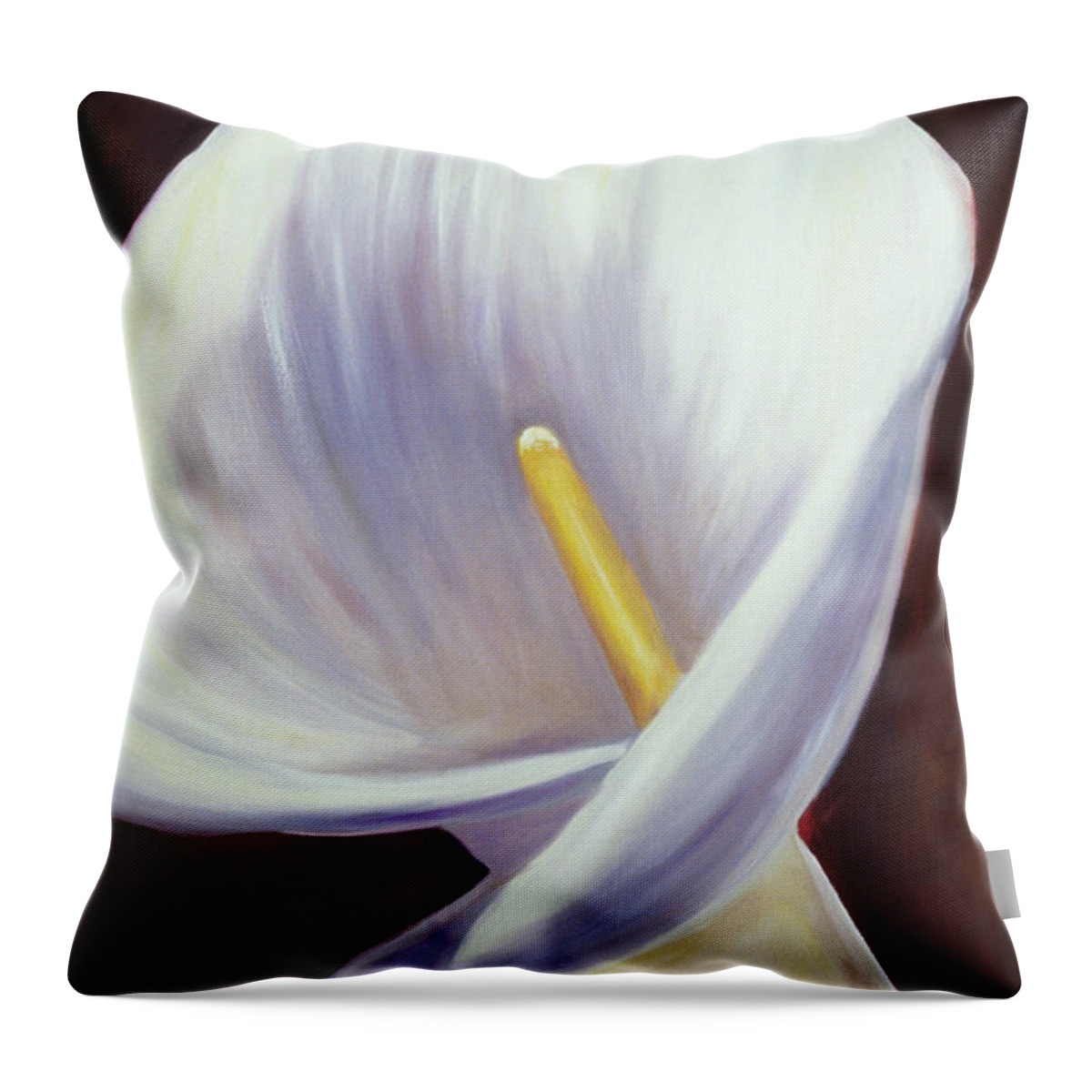 Calla Lily Throw Pillow featuring the painting Huey by Shannon Grissom