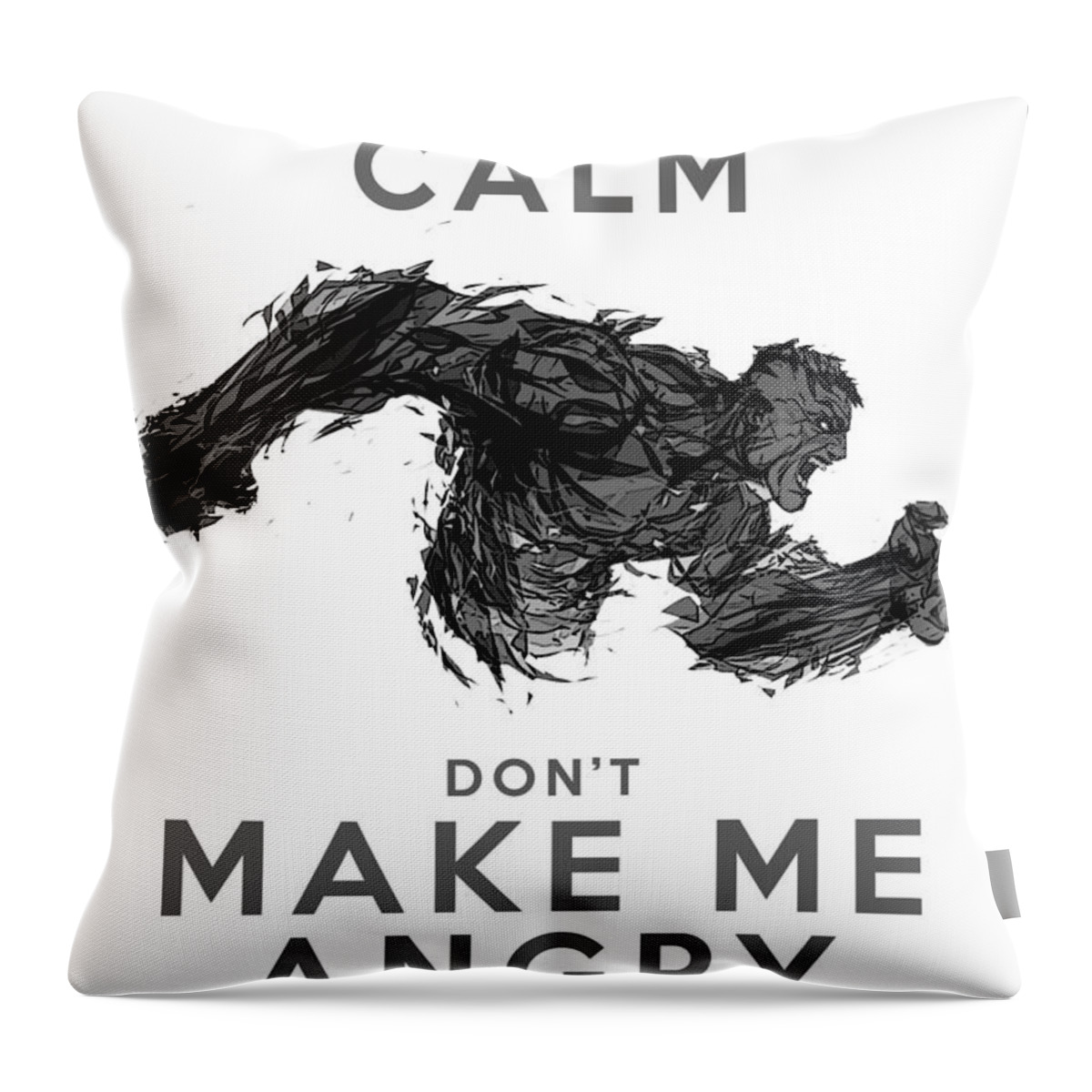 Hulk Throw Pillow featuring the photograph Hulk Keep Calm by Arsalz