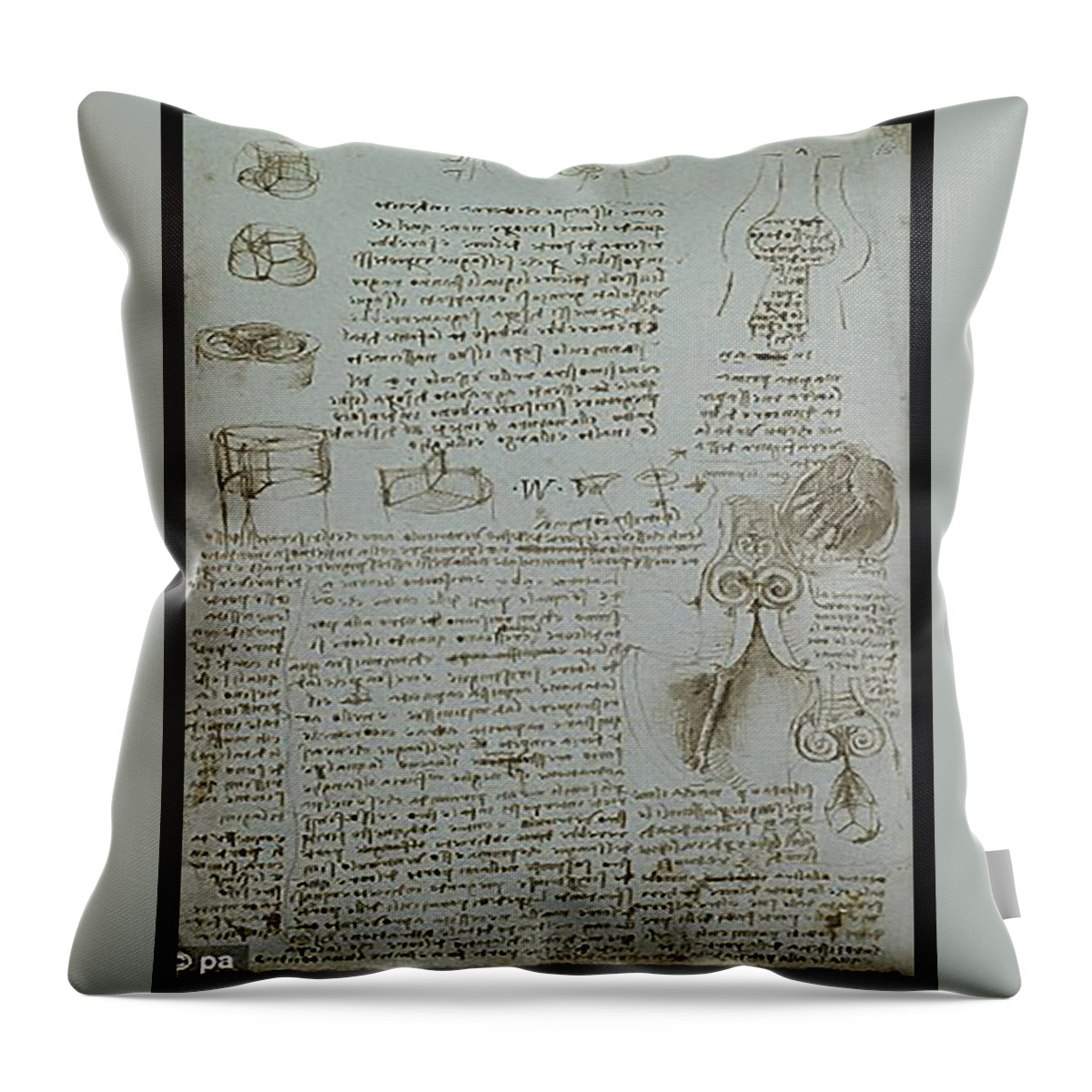 Copyright 2015 � James Christopher Hill Throw Pillow featuring the painting Human study notes by James Hill