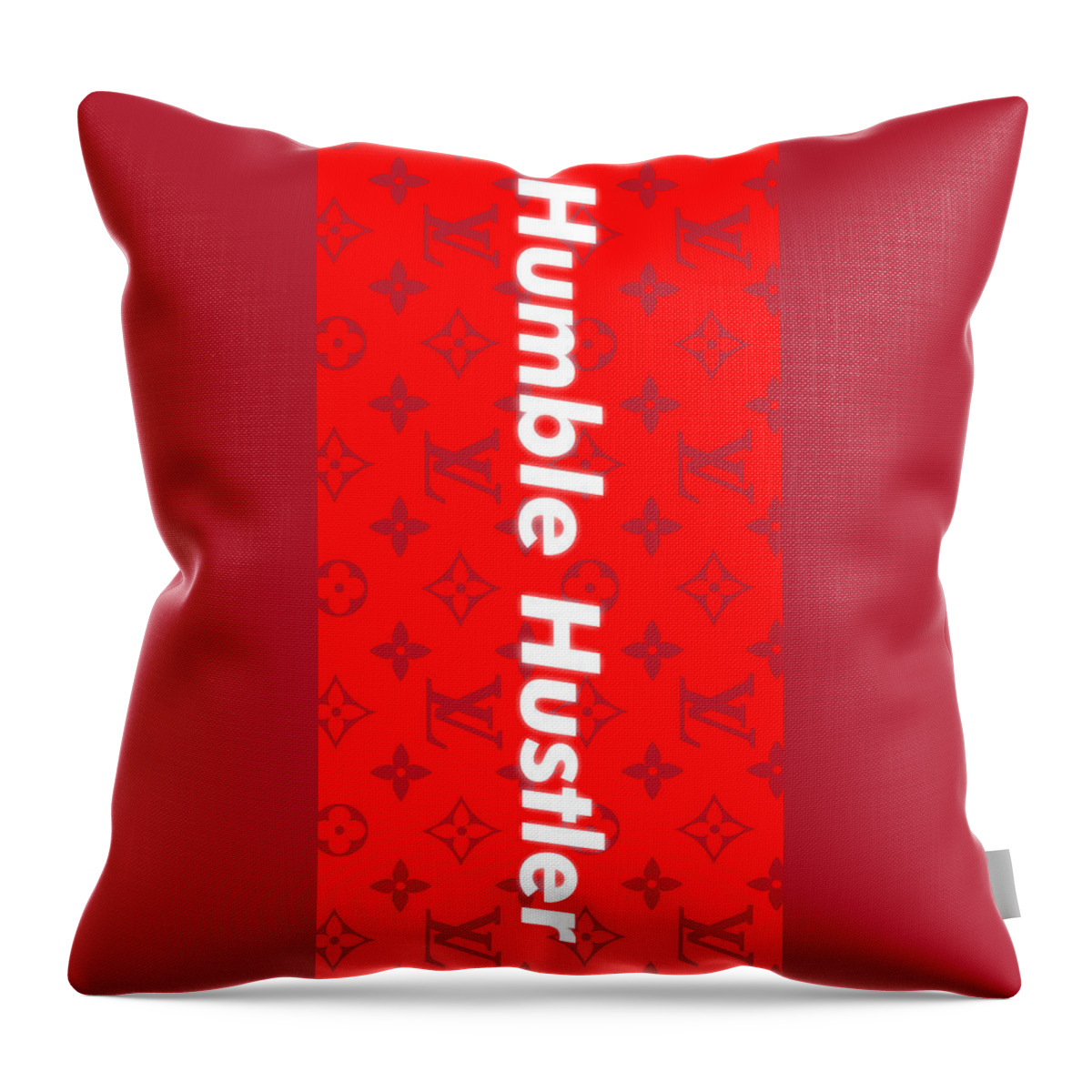 Humble Hustler Throw Pillow featuring the digital art Humble Hustler red by Canvas Cultures