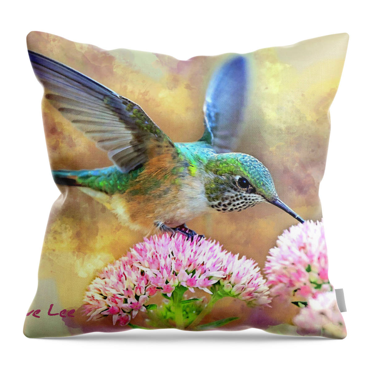 Humingbird Throw Pillow featuring the mixed media Humdinger Tres by Dave Lee