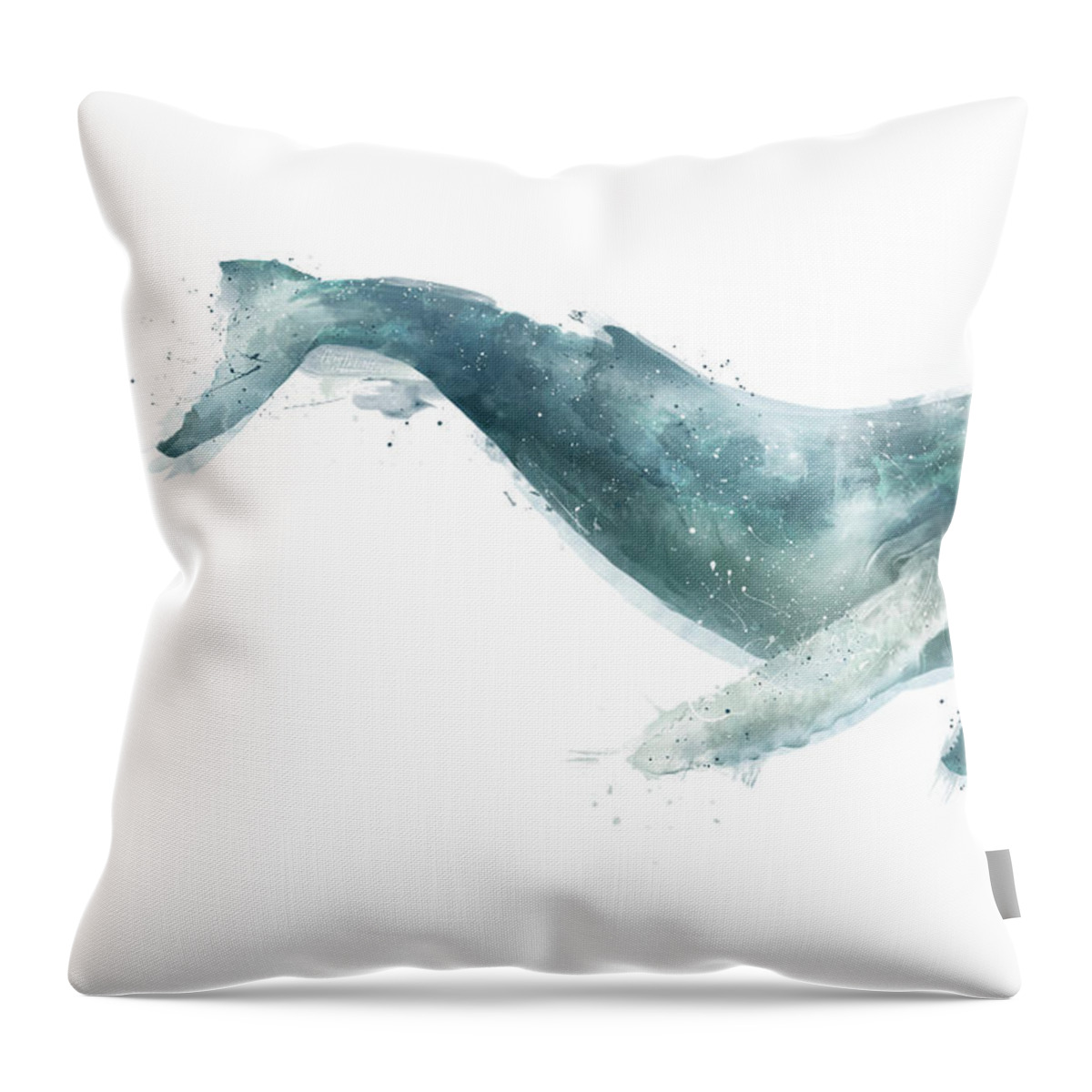 Humpback Throw Pillow featuring the painting Humpback Whale from Whales Chart by Amy Hamilton