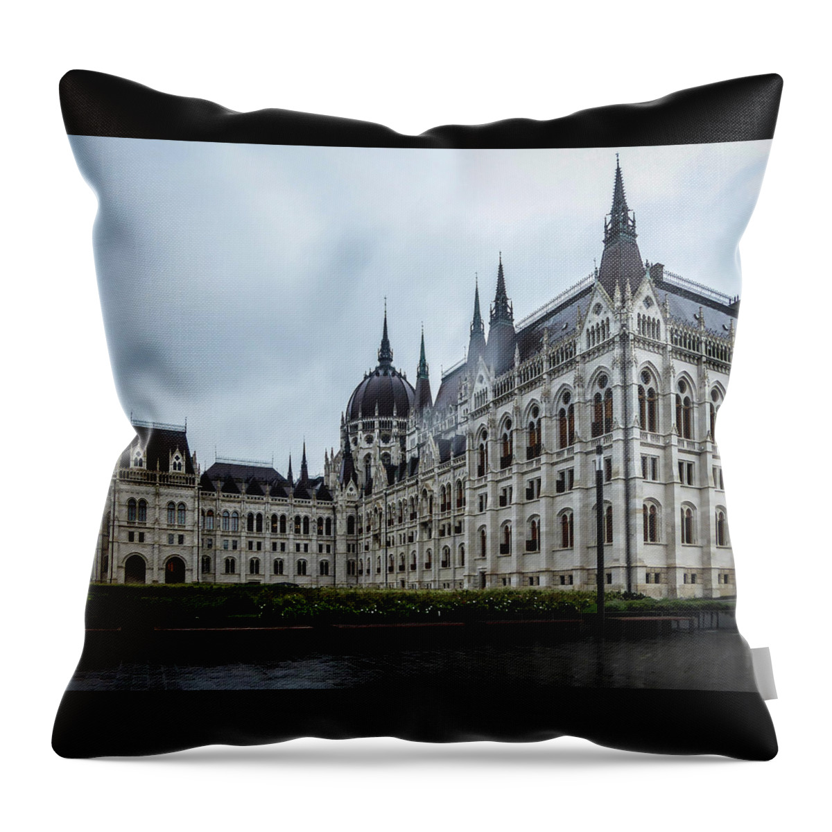 Parliament Throw Pillow featuring the photograph Hungarian Parliament Budapest by Pamela Newcomb