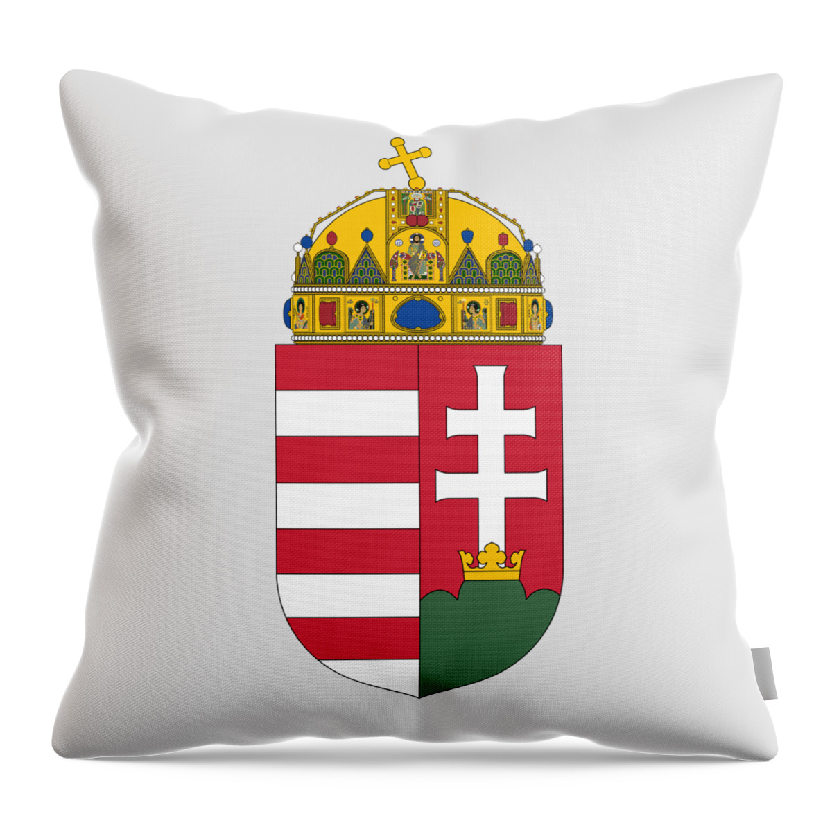 Hungary Throw Pillow featuring the drawing Hungary Coat of Arms by Movie Poster Prints
