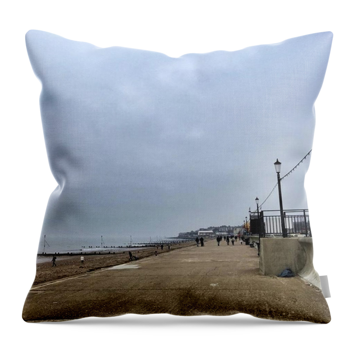 Beautiful Throw Pillow featuring the photograph Hunstanton At 4pm Yesterday As The by John Edwards