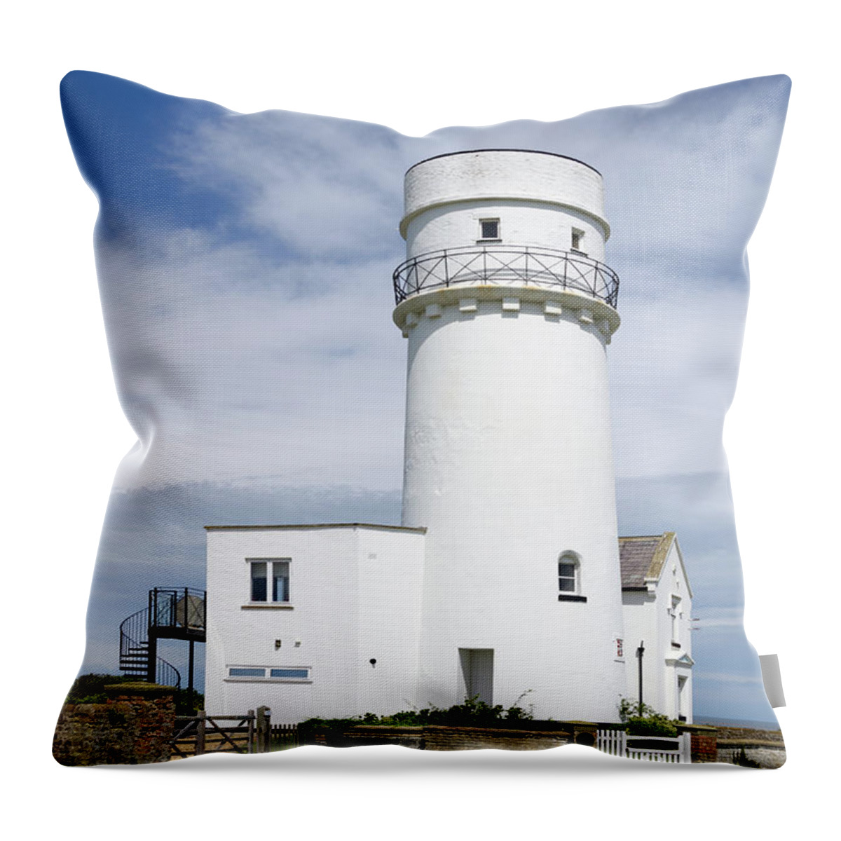 Hunstanton Throw Pillow featuring the photograph Hunstanton lighthouse by Steev Stamford