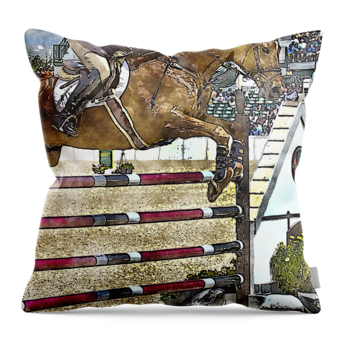 Horse Throw Pillow featuring the photograph Hunter Jumper Equestrian by Carrie Cranwill