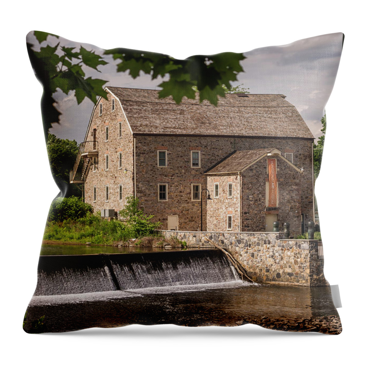 Terry D Photography Throw Pillow featuring the photograph Hunterdon Art Museum Clinton NJ by Terry DeLuco